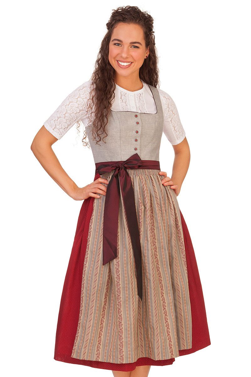 Hammerschmid Dirndl Midi Dirndl 2tlg. - CHIEMSEE - rot