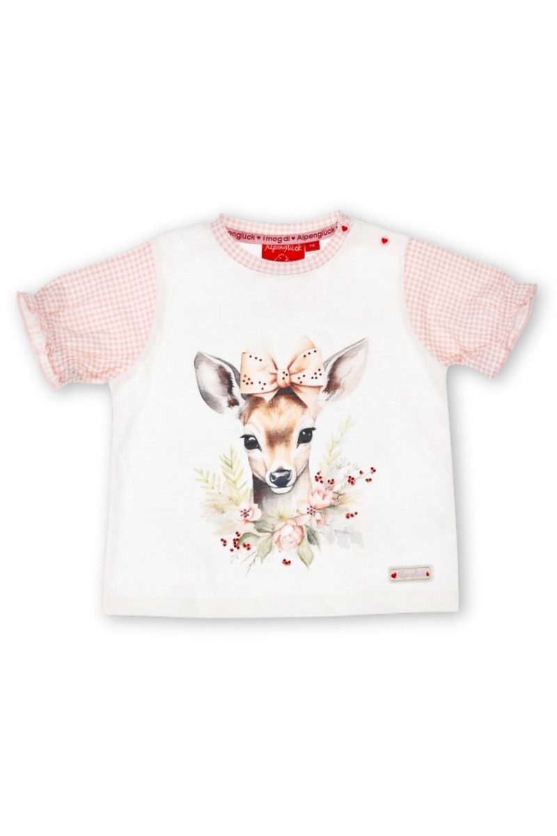 BONDI Trachtenkleid Trachtenshirt Baby/Kind - REHKITZ - weiß