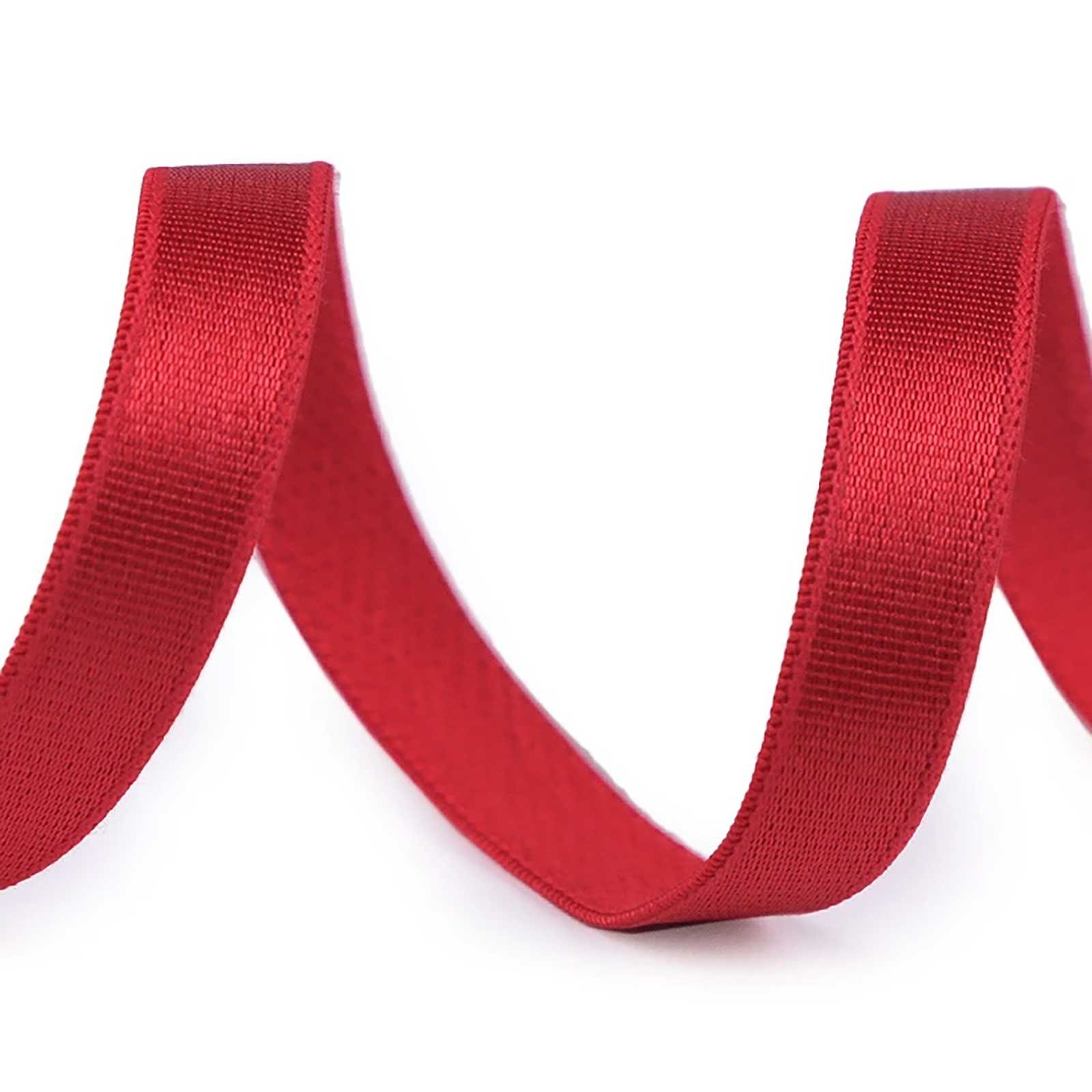 maDDma Gummiband Satin-Gummiband BH-Trägerband ab 1m x 10mm Wäschegummi Seidenglanz, rot