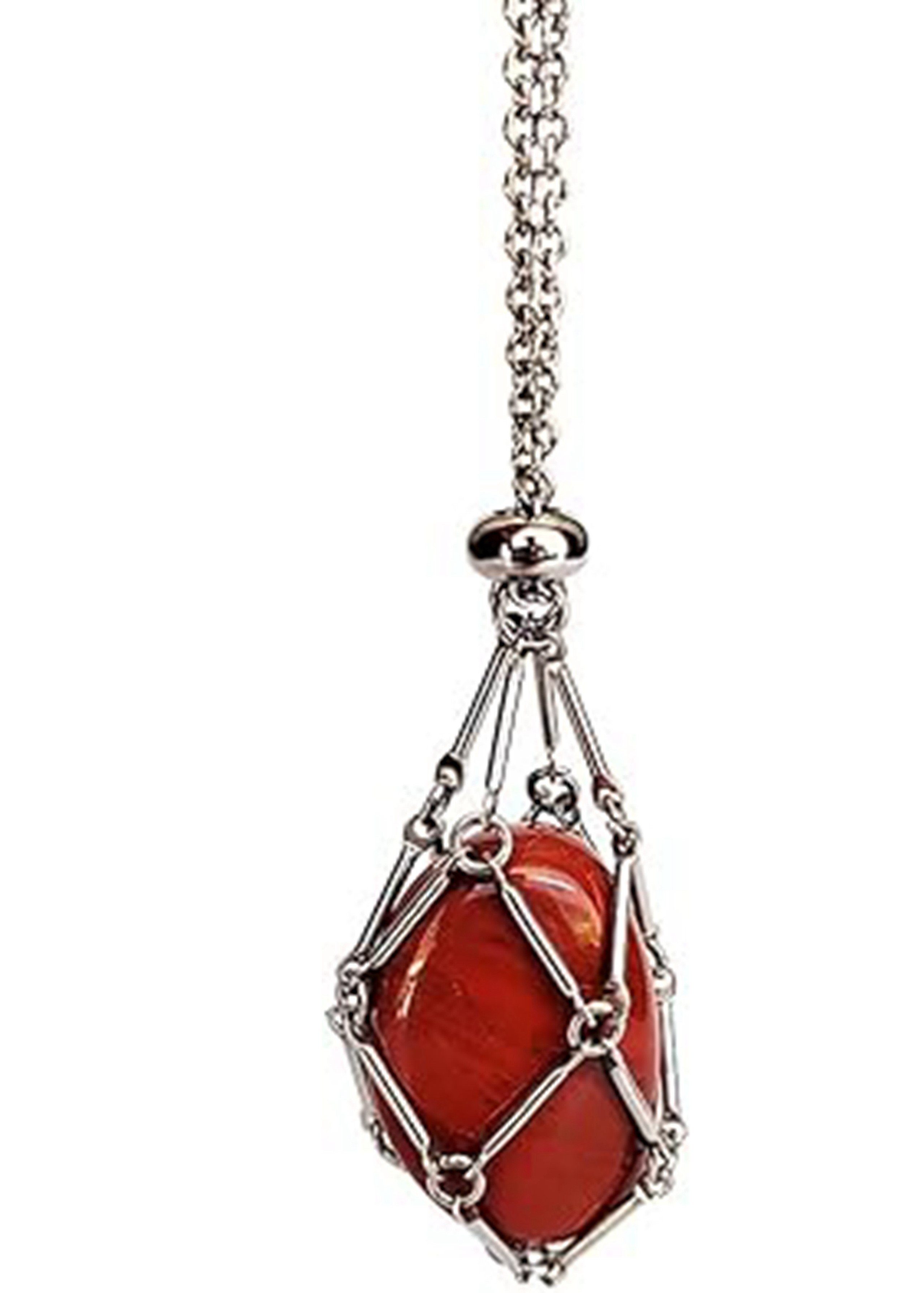 WaKuKa Charm-Kette Halskette mit Kristallständer – Halskette mit Anhänger Rot