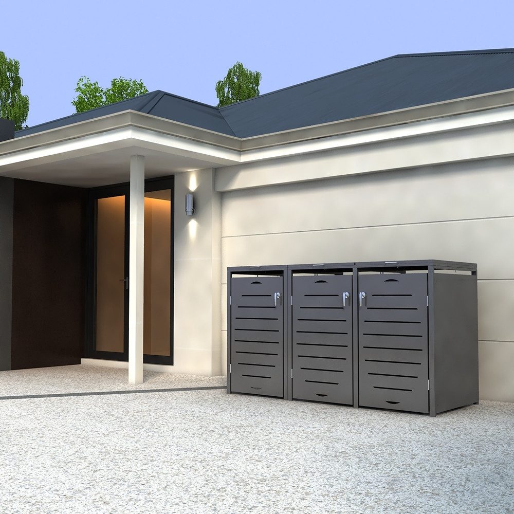 Melko Mülltonnenbox Mülltonnenverkleidung 240L Tonnenhaus Mülltonnenhaus Abfallbehälter (Set, Set), modular erweiterbar