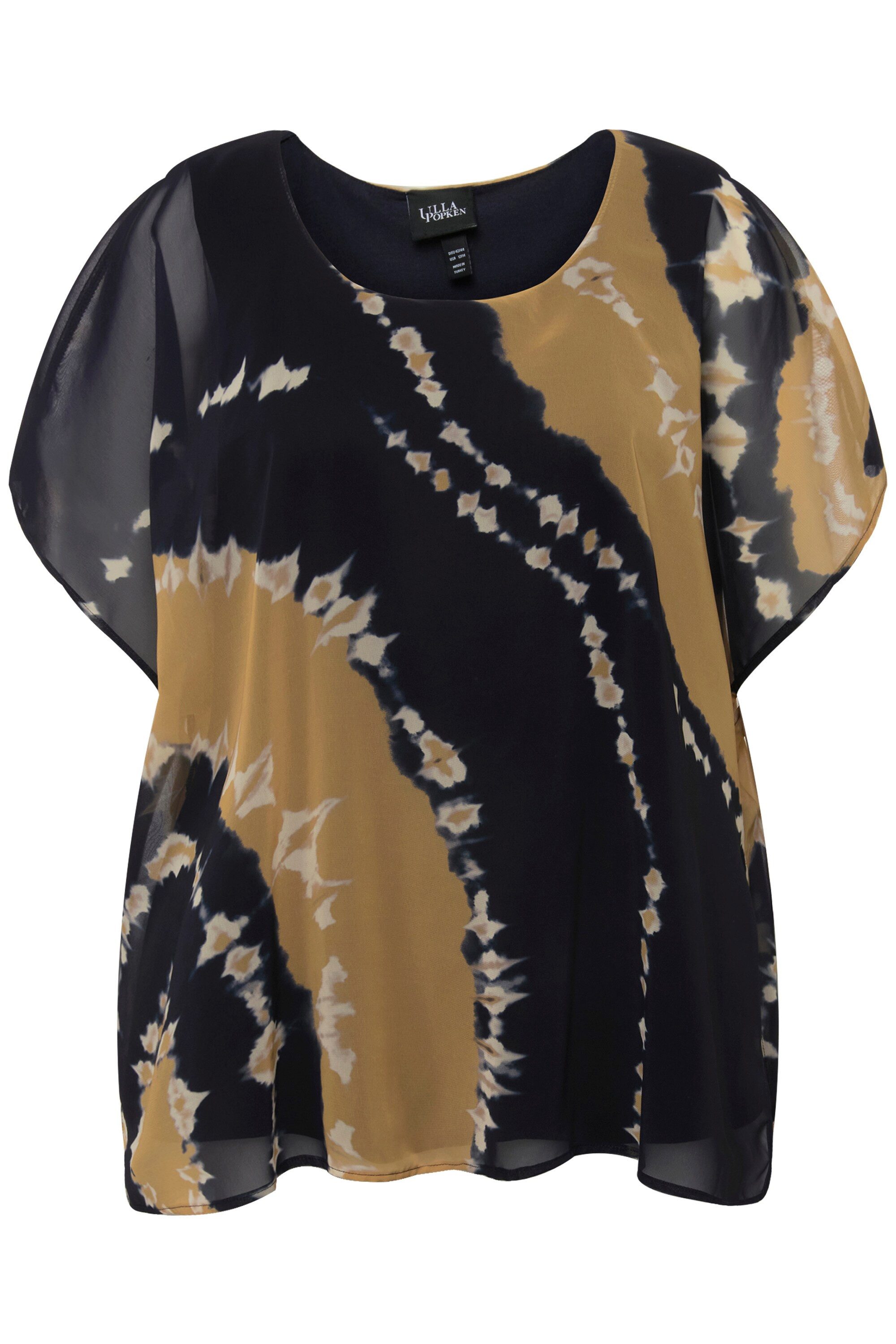 Ulla Popken Longbluse Tunika doppellagig Batikdruck günstig online kaufen