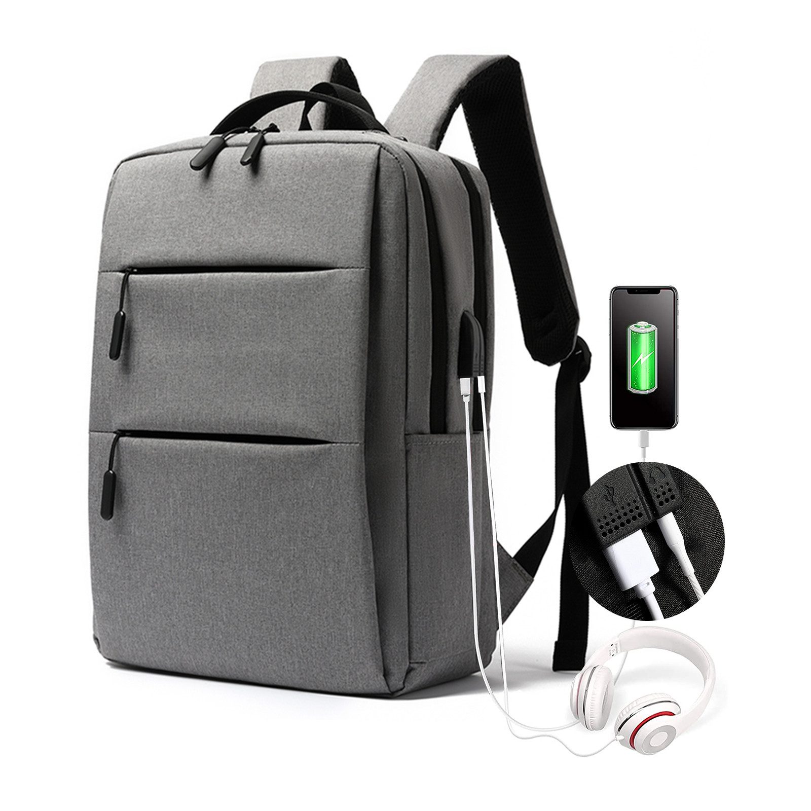 TAN.TOMI Laptoprucksack Rucksack Herren, Wasserdichter Laptop Rucksack 17 Zoll Schulrucksack (mit USB-Ladeanschluss & Wabenförmigem Atmungsaktivem Mesh-Design), Business Rucksack Herren Geeignet für für Studenten, Büroangestellte