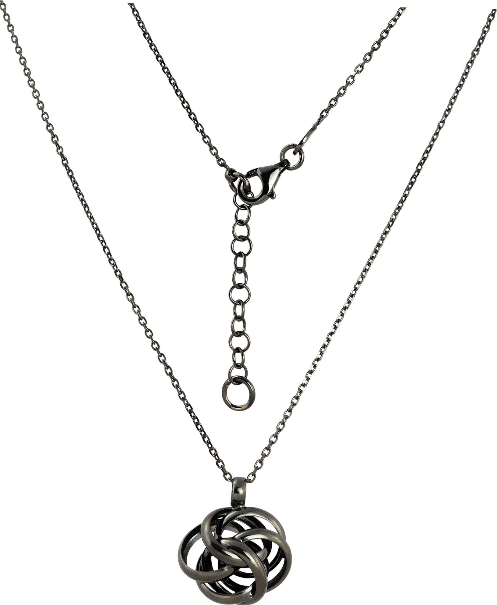 SilberDream Silberkette SilberDream Knoten Halskette schwarz (Halskette), Halsketten (Knoten) ca. 44cm - 47cm, 925 Sterling Silber, Farbe: schwa