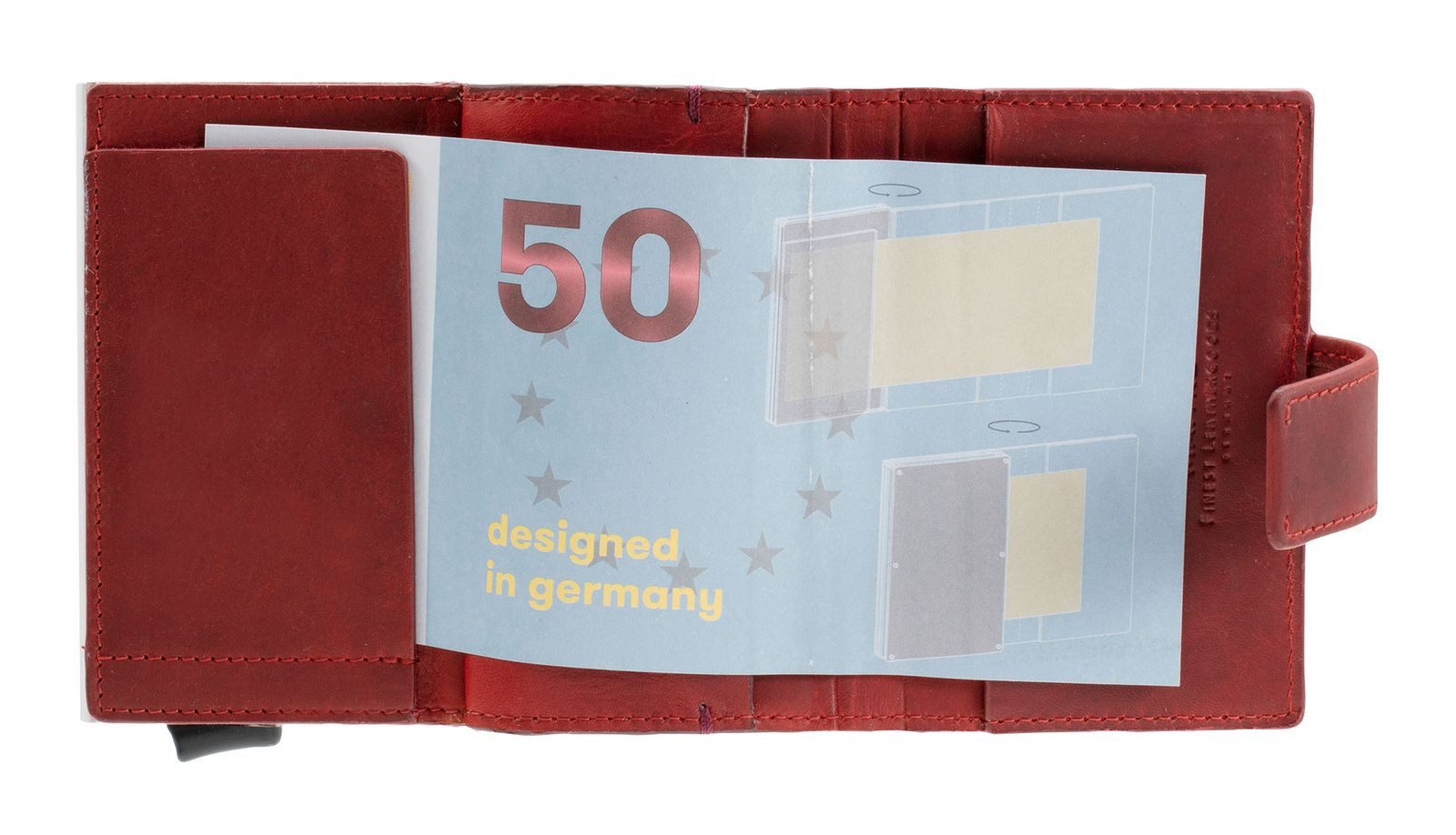Maître Kartenetui C-Two E-Cage sv8, aus echtem Leder mit RFID-Blocker Schutz