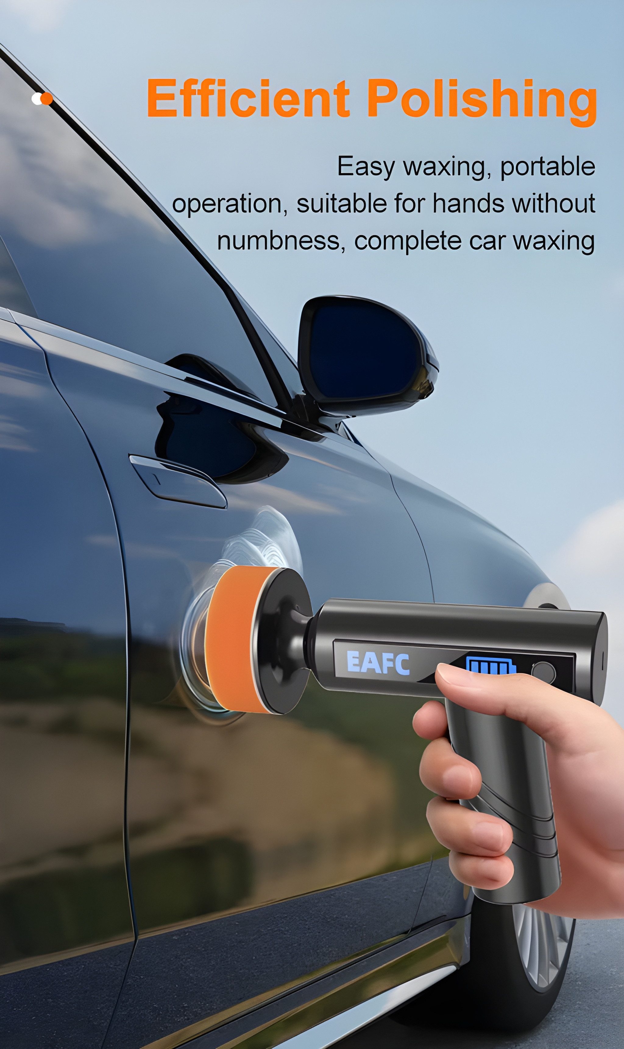 Athlix Poliermaschine Auto Hand Polierer zur Kratzerreparatur Kabellos Akku, 4500 mAh mit 3 Polierpads – Bild 5 von 5