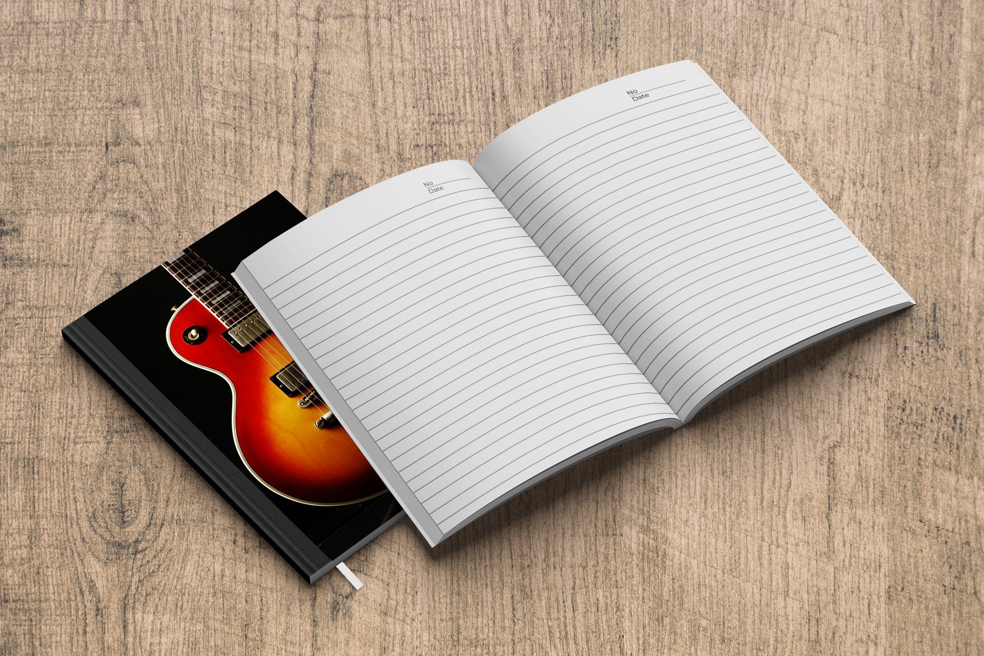 Tagebuch, Haushaltsbuch MuchoWow rot 98 Eine gefärbte Notizbuch Notizheft, Journal, E-Gitarre, Seiten, A5, Merkzettel,