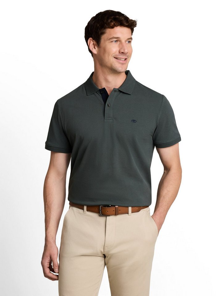TOM TAILOR Poloshirt mit Knopfleiste und Logo