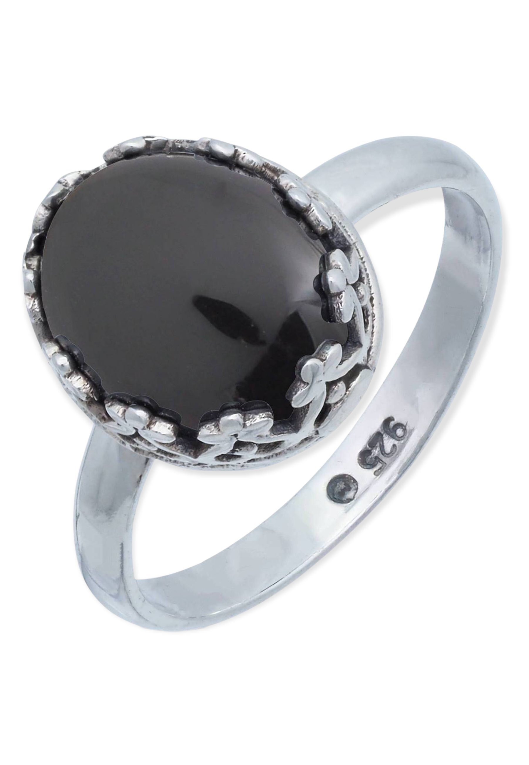 mantraroma Silberring 925er Silber mit Onyx