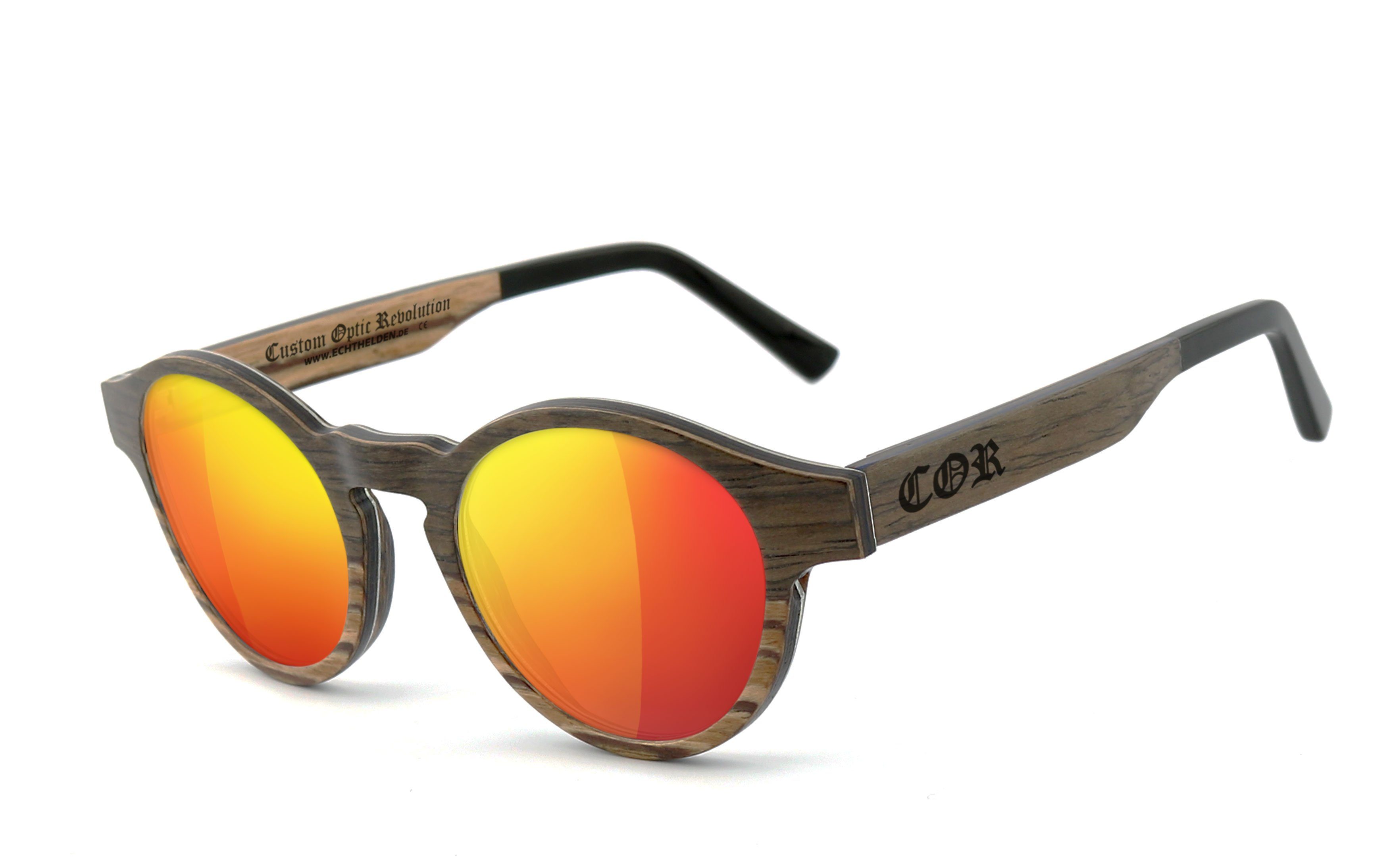 mit COR aus Qualitätsgläsern HLT® Sonnenbrille 009 Holz