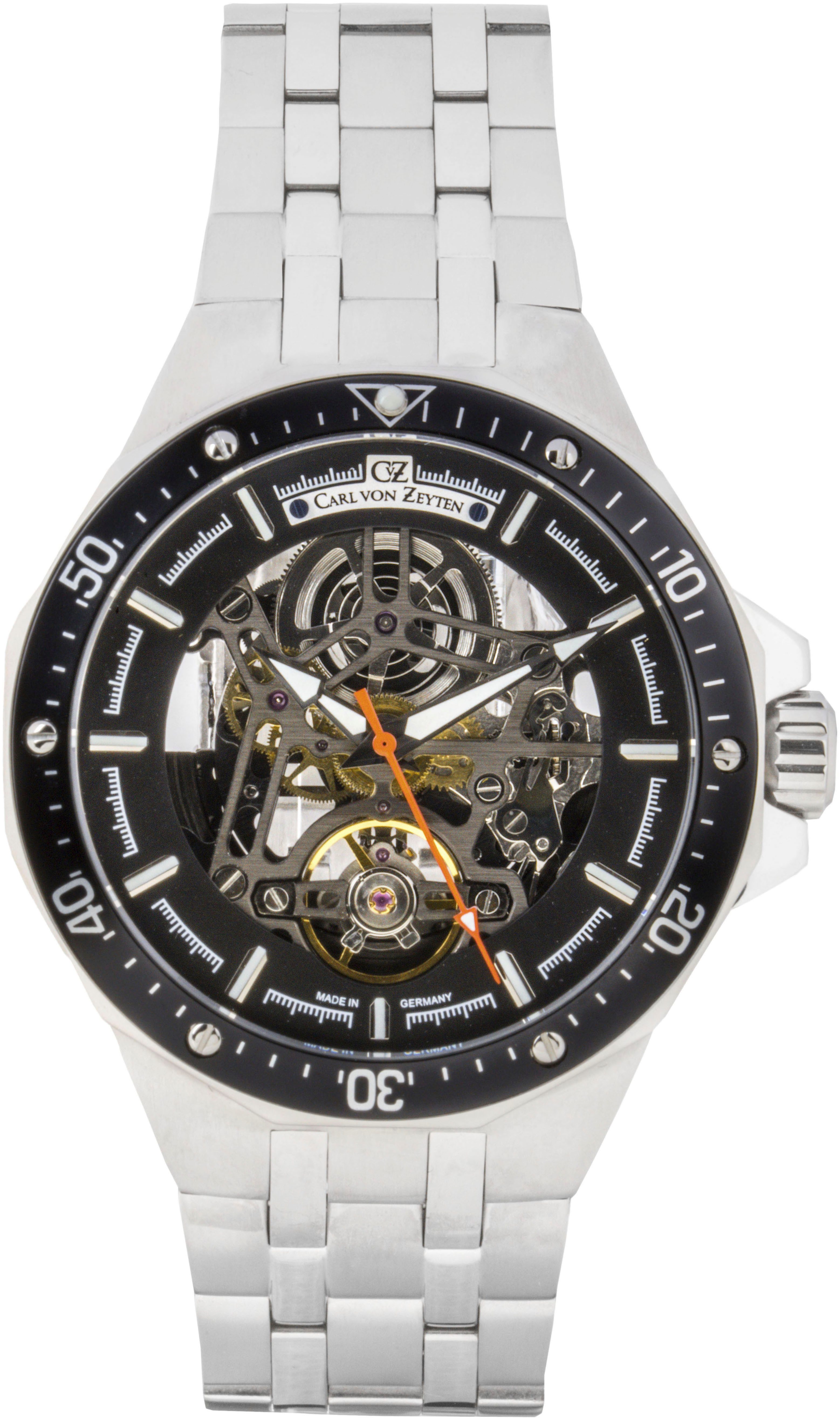 Carl von Zeyten Automatikuhr Urberg CVZ0094BKMS, Armbanduhr, Herrenuhr, Made in Germany, Mechanische Uhr