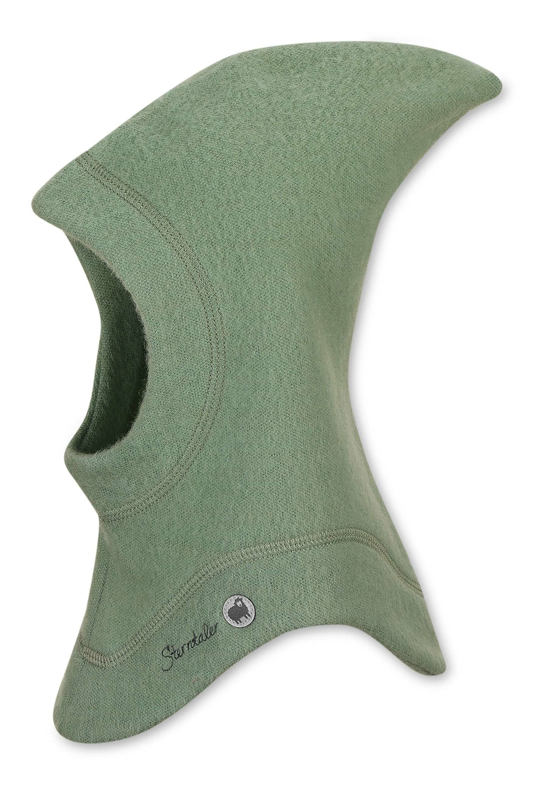 Sterntaler® Schirmmütze Schalmütze (1-St., Sommerhut aus UV-Popeline idealer Sonnenschutz für den Sommer) Kindermütze aus Merinowolle mit Klettverschluss grün
