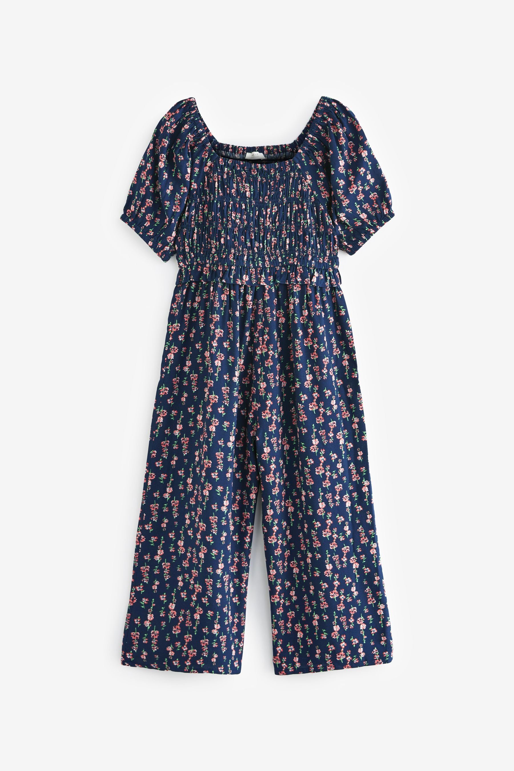 Next Jumpsuit Bedruckter Overall (1-tlg) Navy Floral Blue