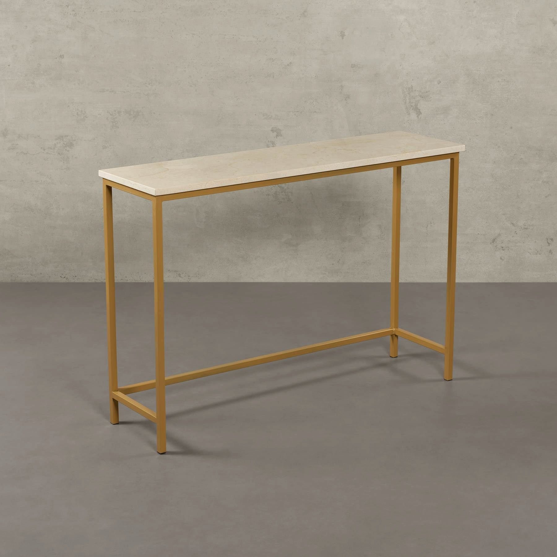 MAGNA Atelier Konsolentisch MONTE CARLO mit Marmor Tischplatte, Ablagetisch, Metallgestell, Naturstein Sideboard, 110x32x70cm