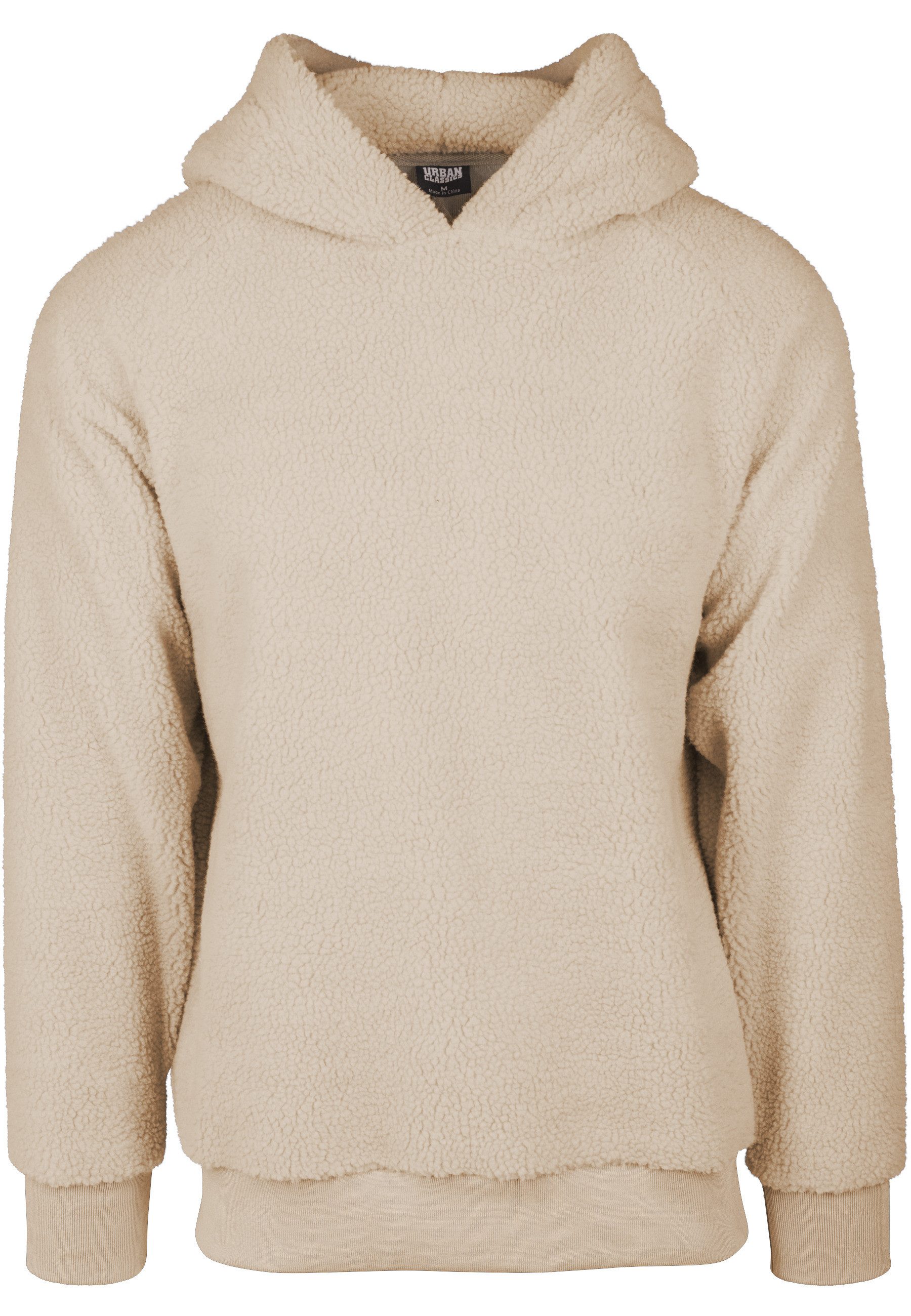 URBAN CLASSICS Rundhalspullover Urban Classics Herren Sherpa Hoody (1-tlg)