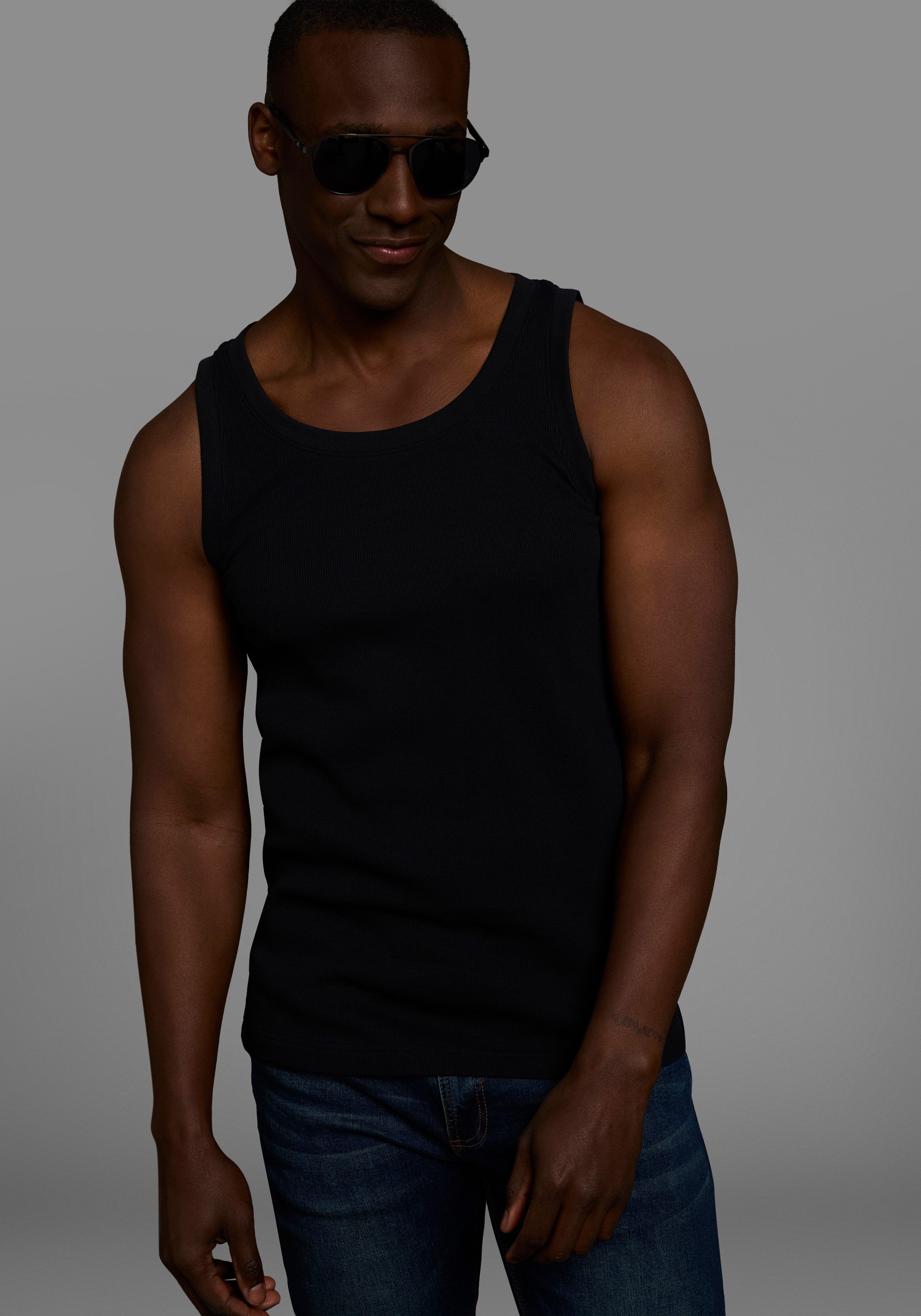 Bruno Banani Muscleshirt (2-er Pack) in Rippenqualität günstig online kaufen