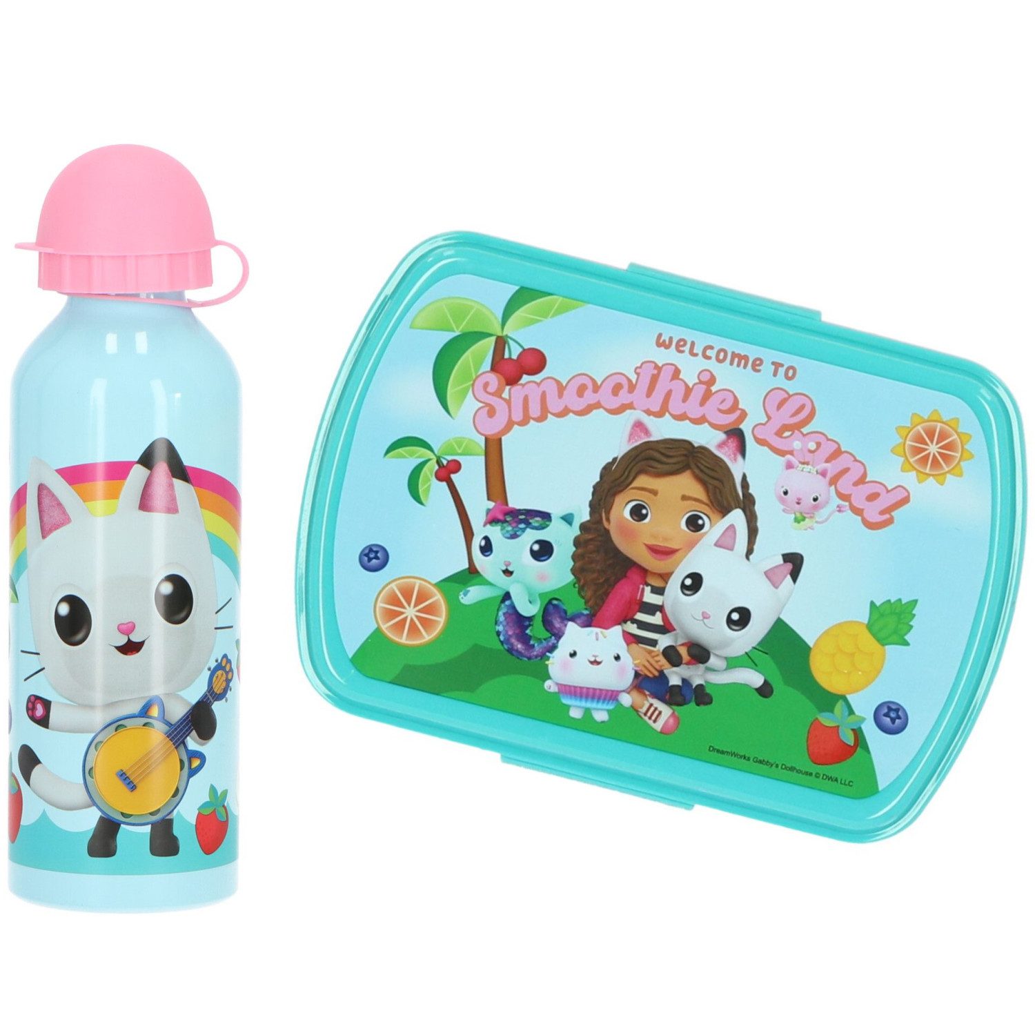 Lunchbox Gabby's Dollhouse Kinder-Lunchbox Brotdose Alu Trinkflasche