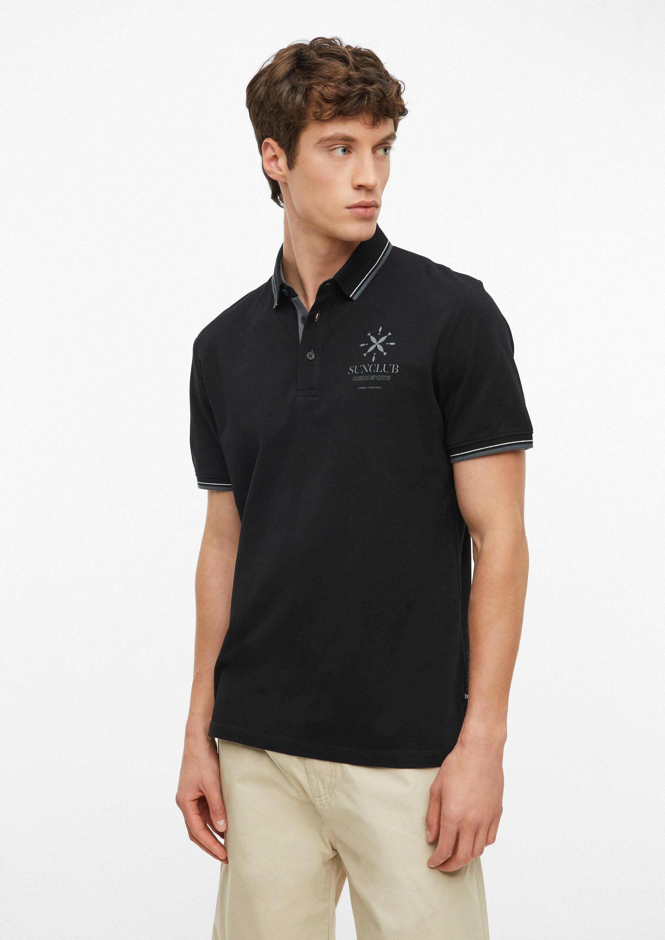 s.Oliver Kurzarmshirt Polo-Shirt Poloshirt aus Baumwollpiqué mit Kontrast-Details