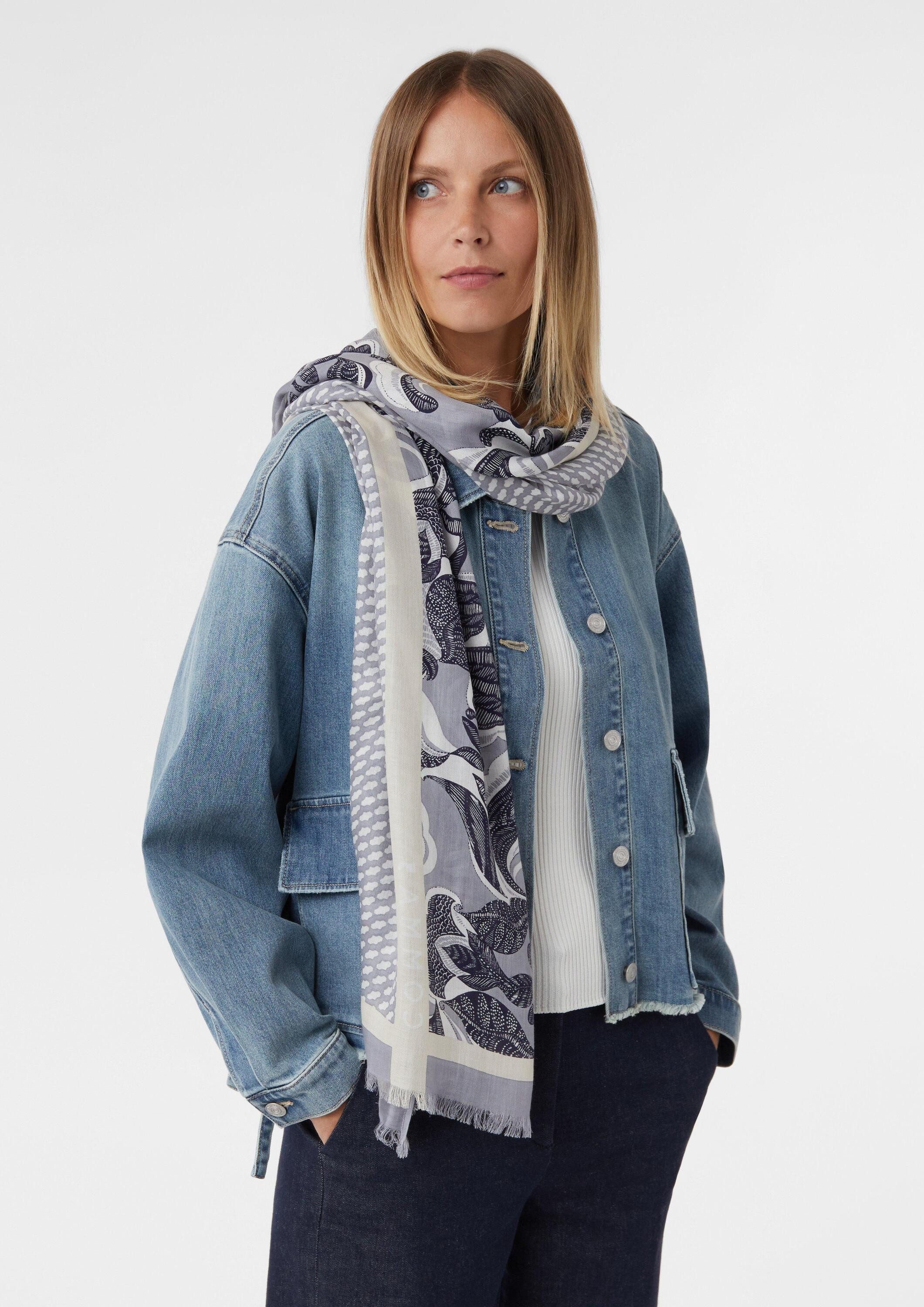 comma Schal Tuch Floral gemusterter Twill-Schal, günstig online kaufen
