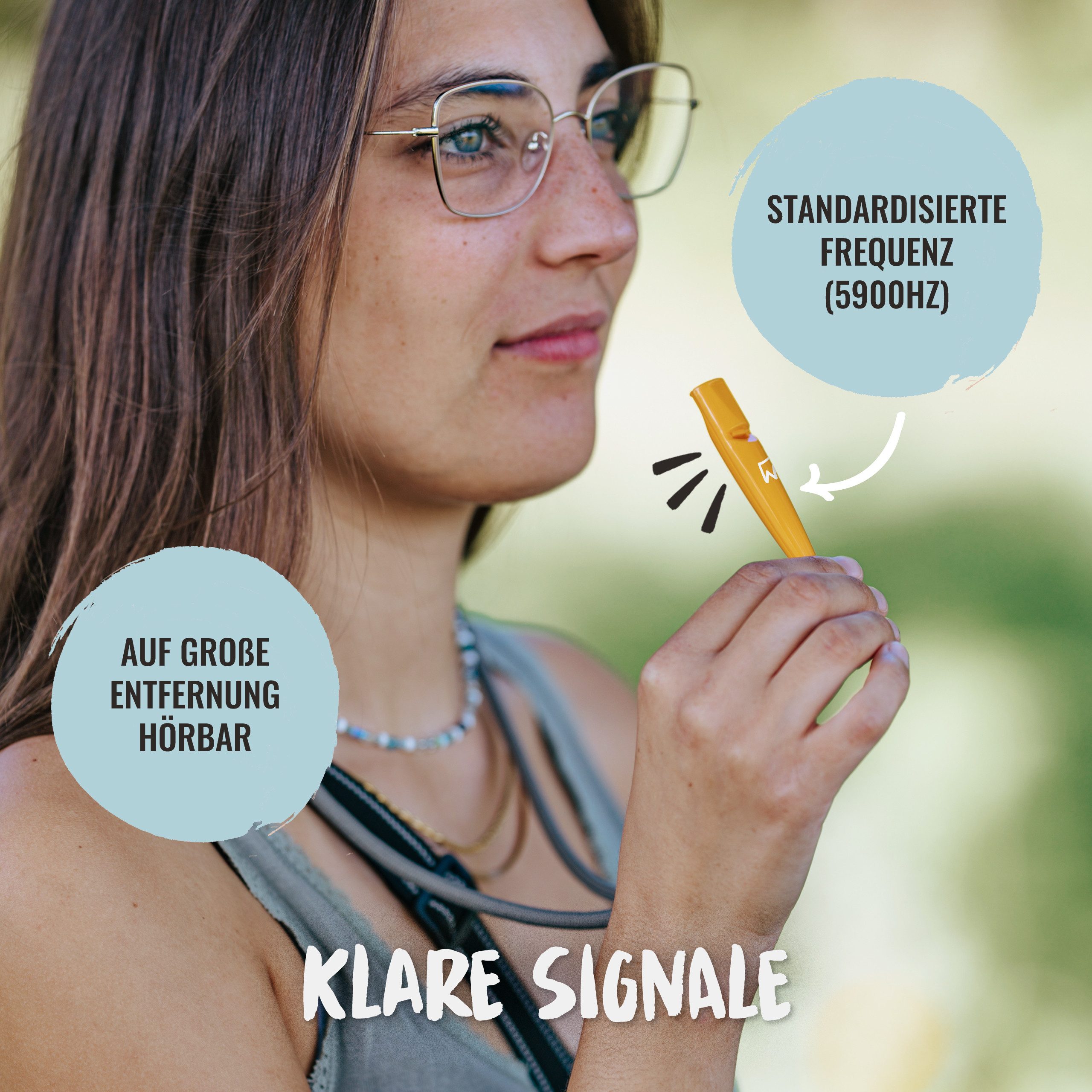 Rudelkönig Hundepfeife Trainingspfeife für Rückruftraining mit Pfeifenband, Hundepfeife, (1-St., Rudelkönig), professionell mit genormter Frequenz für die Hundeerziehung