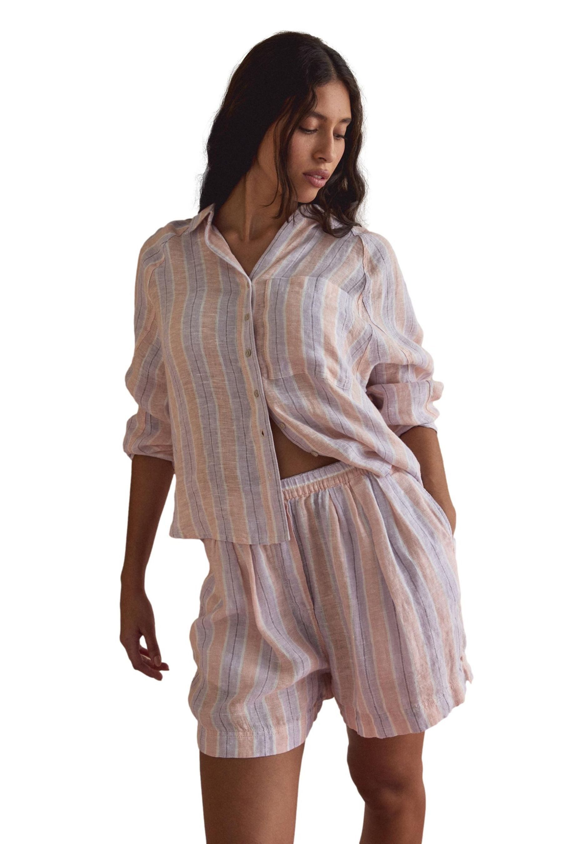 Next Pyjamaoberteil Leinenhemd (1-tlg)