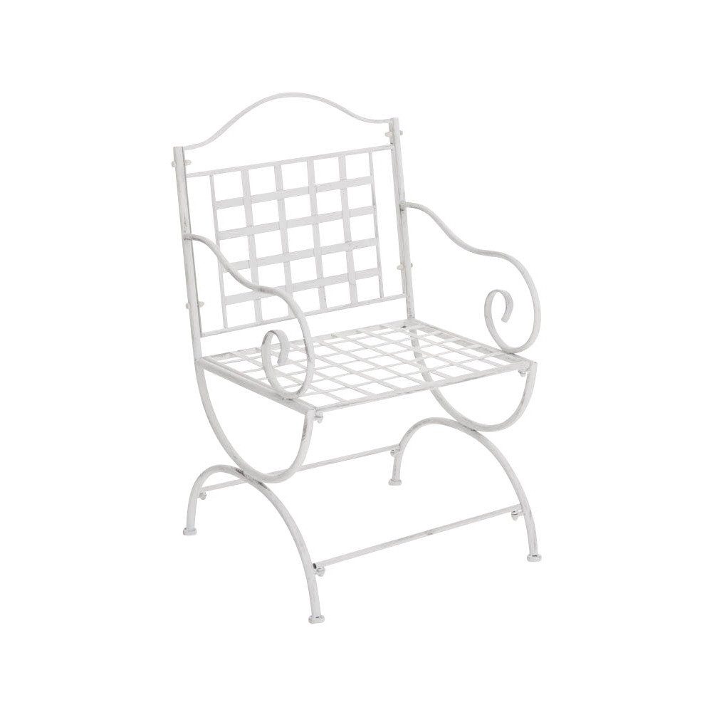 CLP Stuhl Gartensessel Terrassenstuhl Balkonstuhl (Spar-Set, 1 St), Landhausstil, Armlehnen, antike Patina, Eisen