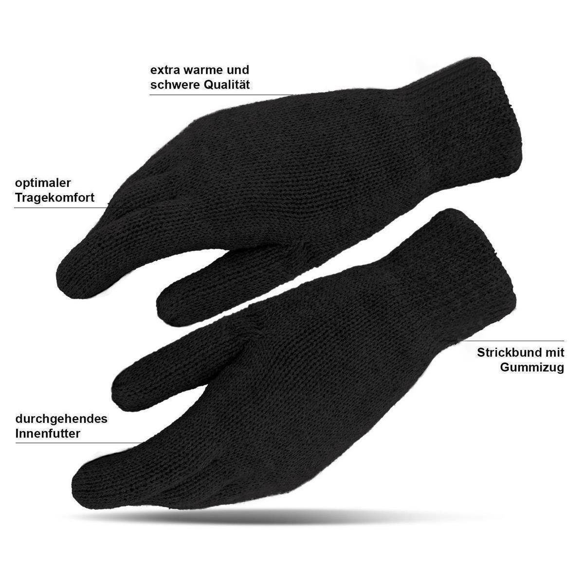 Schwarz Thinsulate mit Strickhandschuhe Tarjane Muster Unisex 3M Handschuhe
