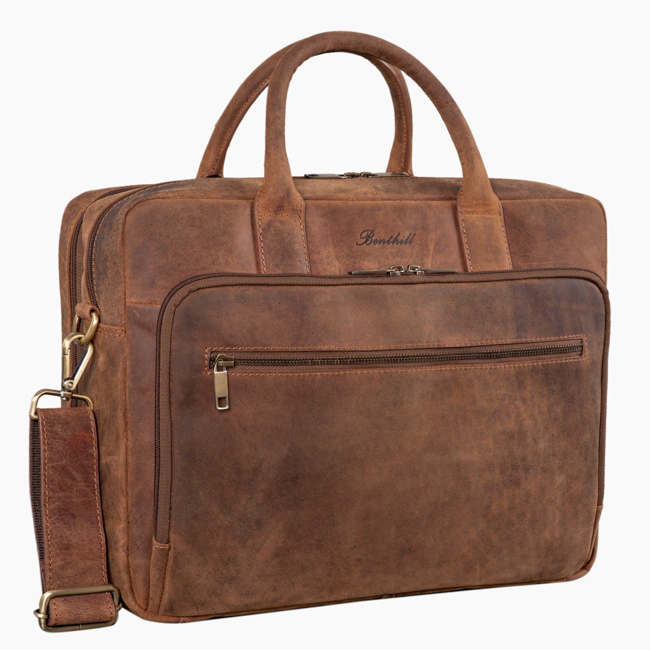 Benthill Aktentasche Echt Leder Laptoptasche Notebooktasche Umhängetasche L günstig online kaufen