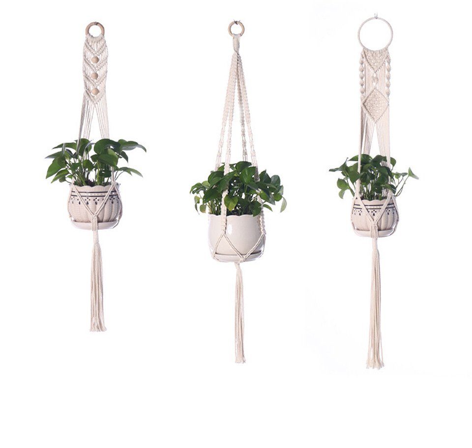Coonoor Blumenampel Handgefertigte Blumenampel Hanging (3 St), Boho Blumentopf Hänger, in verschiedenen Designs und mit Haken