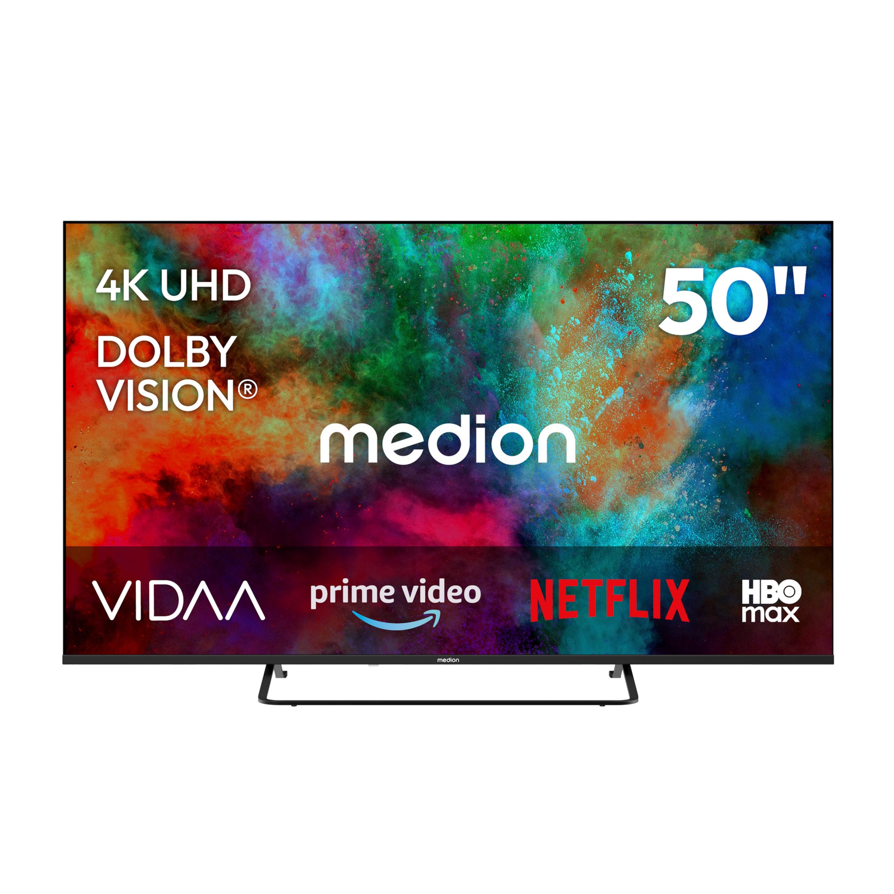 Medion® MD850302 LCD-LED Fernseher (125.7 cm/50 Zoll, 4K Ultra HD, Smart-TV, Dolby Vision, Dolby Atmos, Netflix, HBO Max, Prime Video, Disney+, WOW)