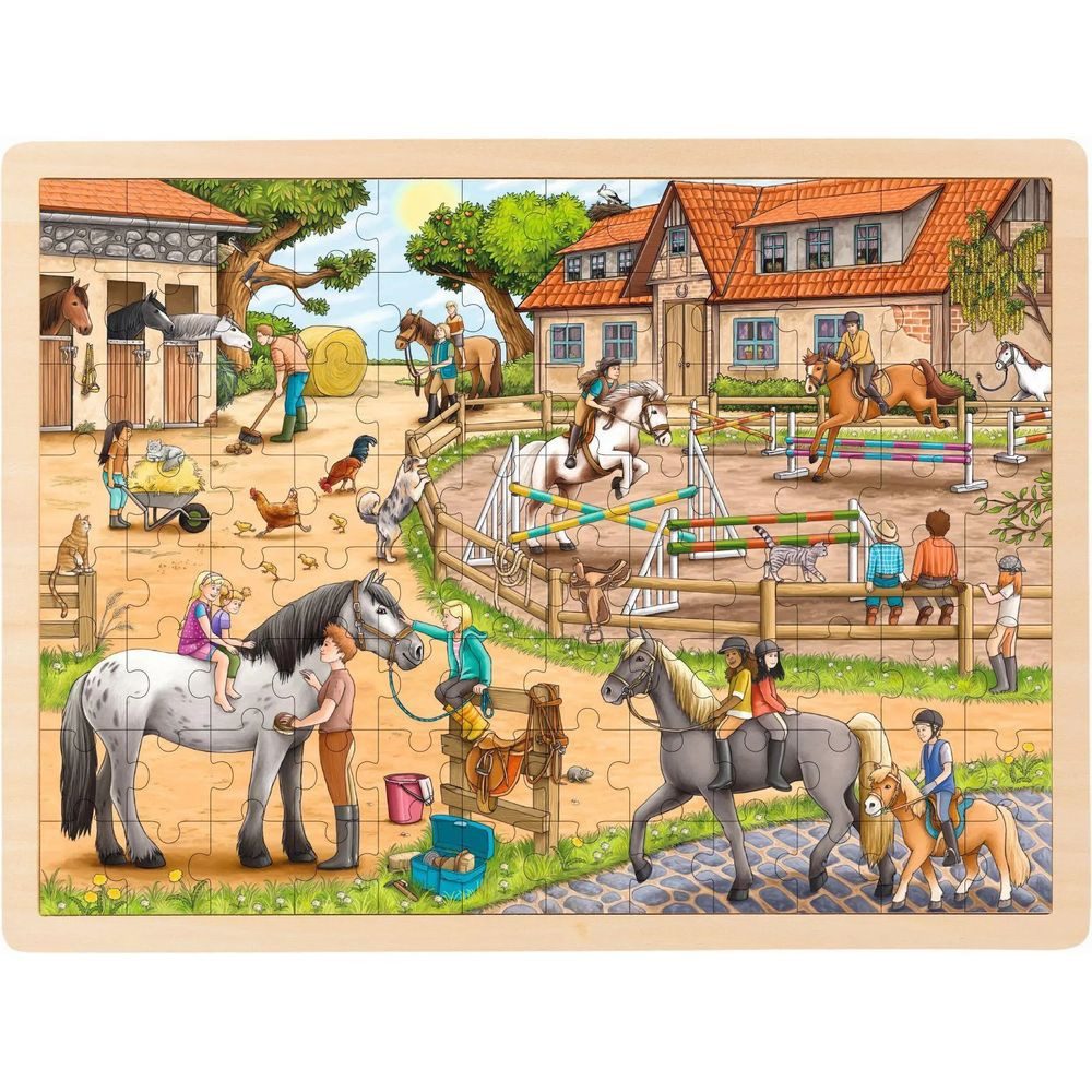 Gollnest & Kiesel Puzzle Einlegepuzzle Reiterhof, 96 Puzzleteile