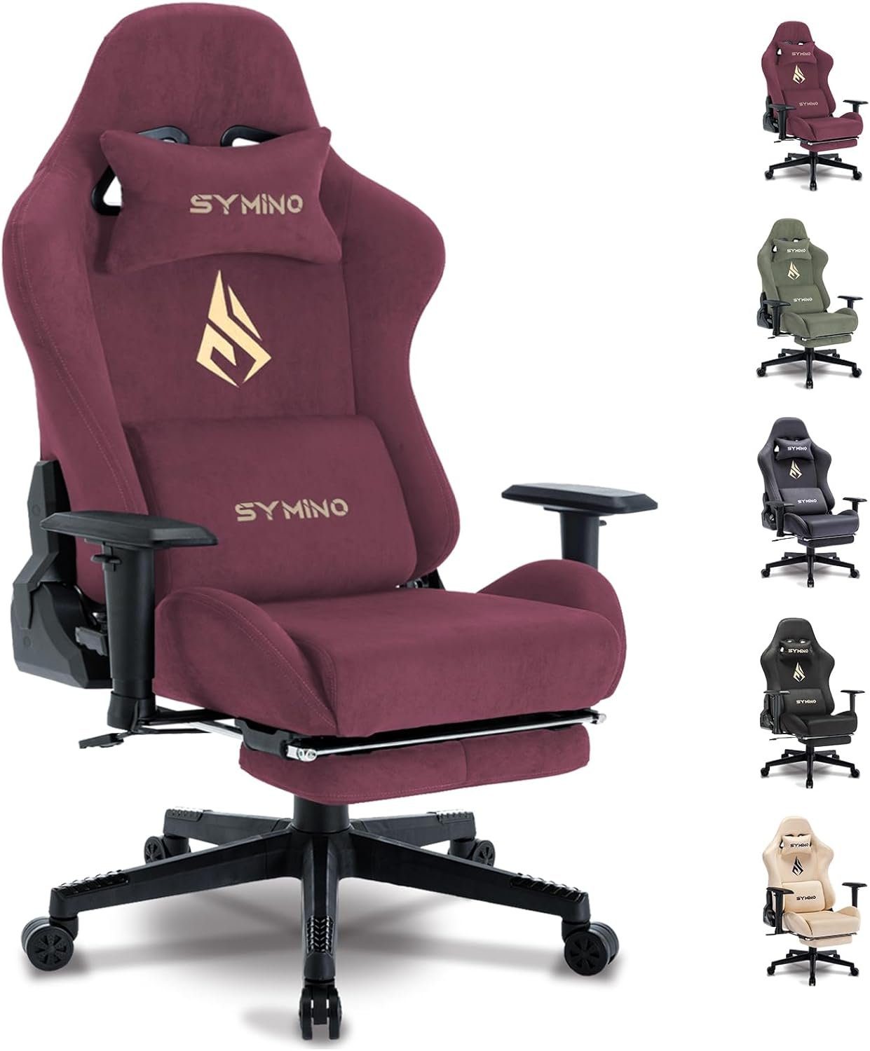 symino Gaming Chair (Ergonomischer Burostuhl,Schreibtischstuhl mit Verstellbarer Sitz), Racing stuhl ergonomischer gaming stuhl fußstütze bürostuhl pu-leder