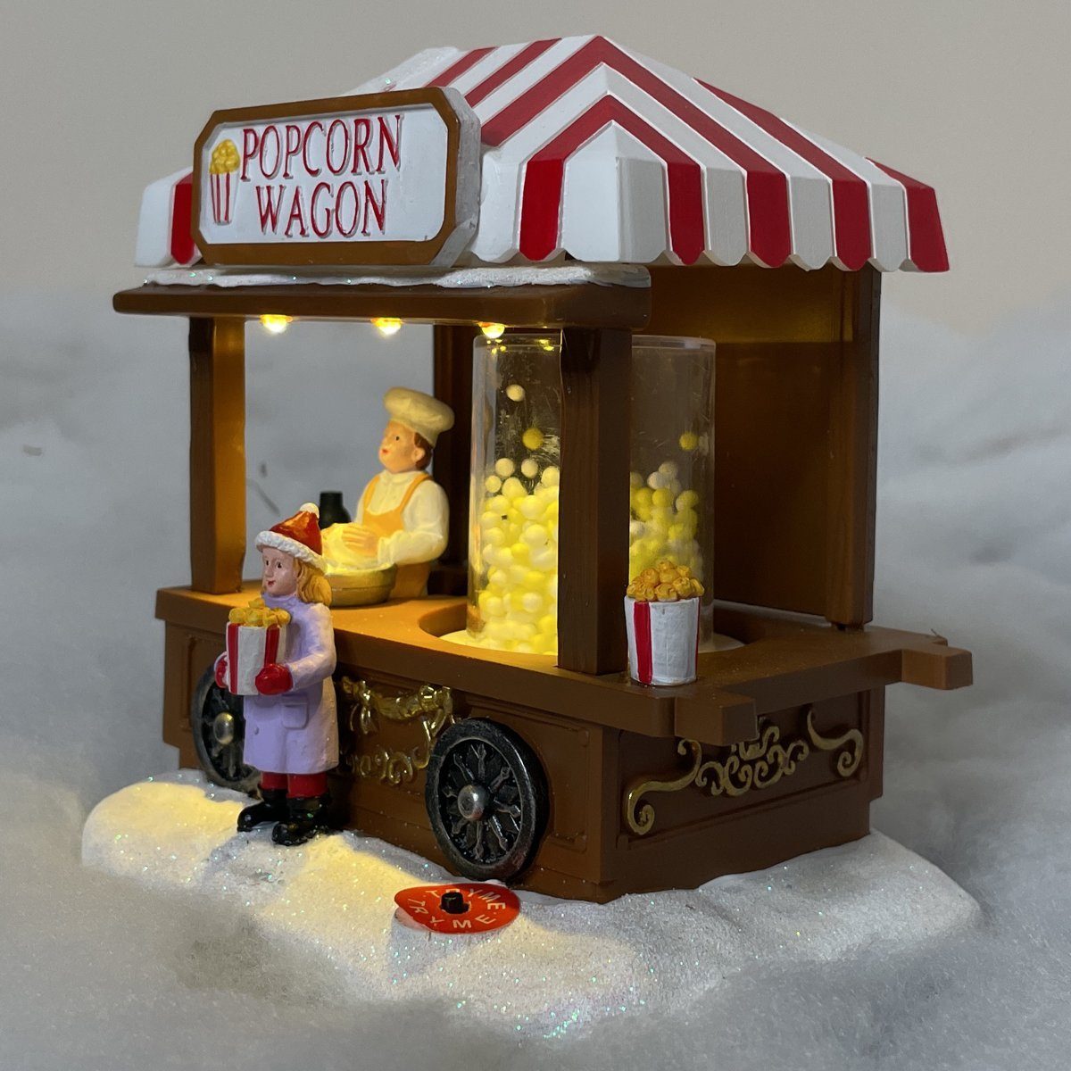 Weihnachtsdorf Beleuchtung,Musik,bewegendens mit LED Popcorn e4fun Popcornstand