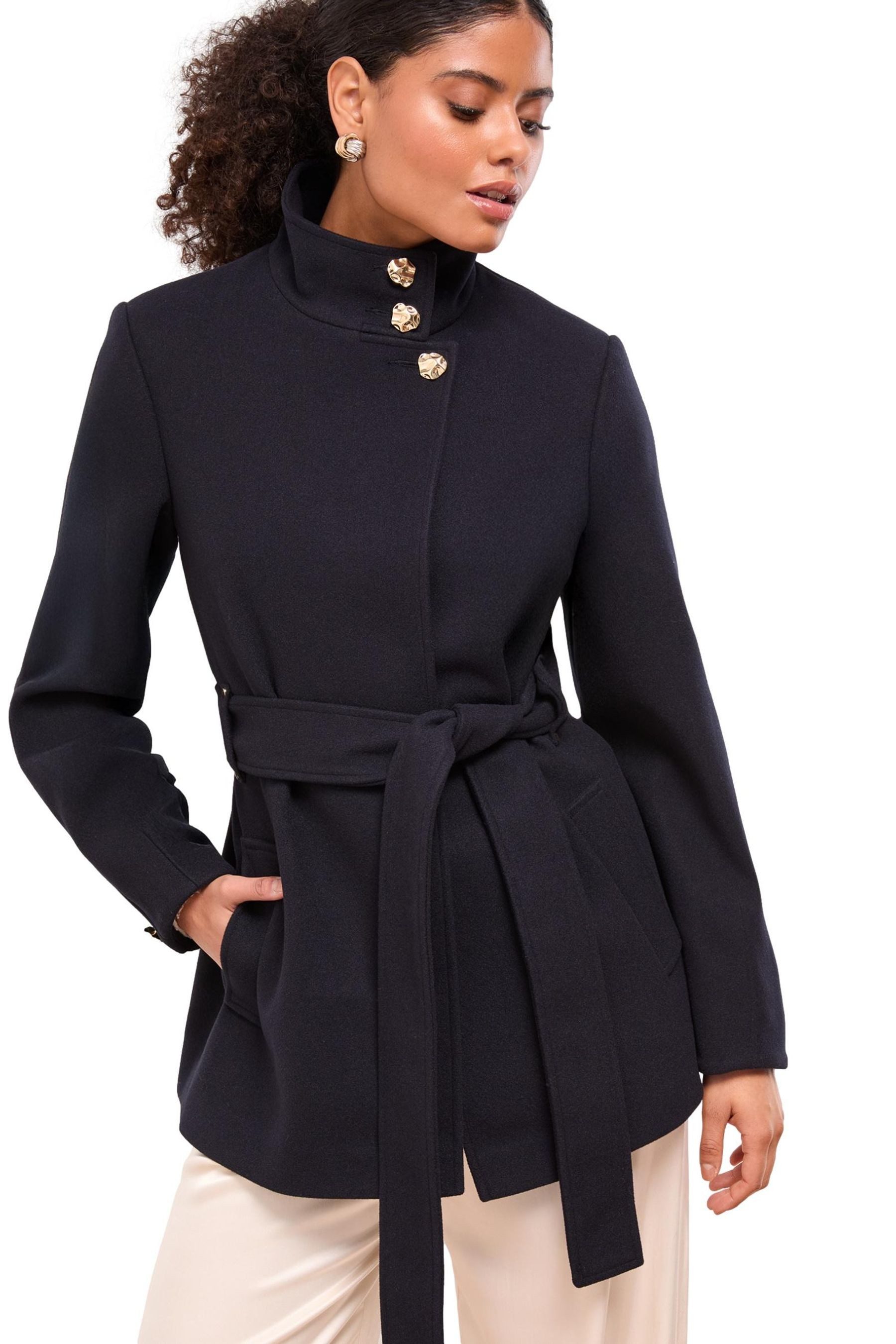 LIPSY Langmantel Lipsy Langer Mantel in Kroko-Optik, Petite (1-tlg)