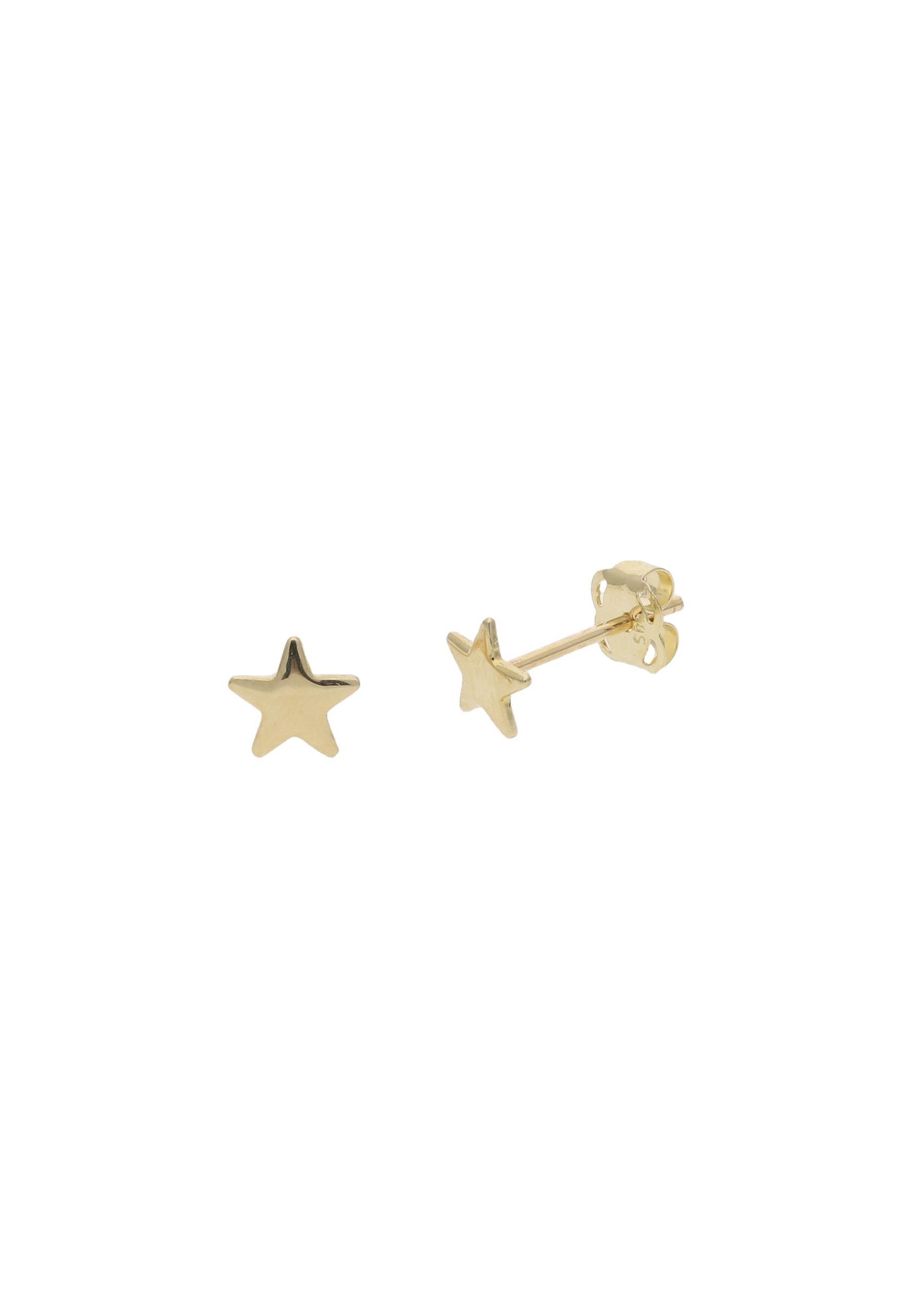 JuwelmaLux Paar Ohrstecker Ohrstecker Gold Stern Ohrringe 4,0 mm (2-tlg), Mädchen Ohrstecker Gold 585/000, inkl. Schmuckschachtel