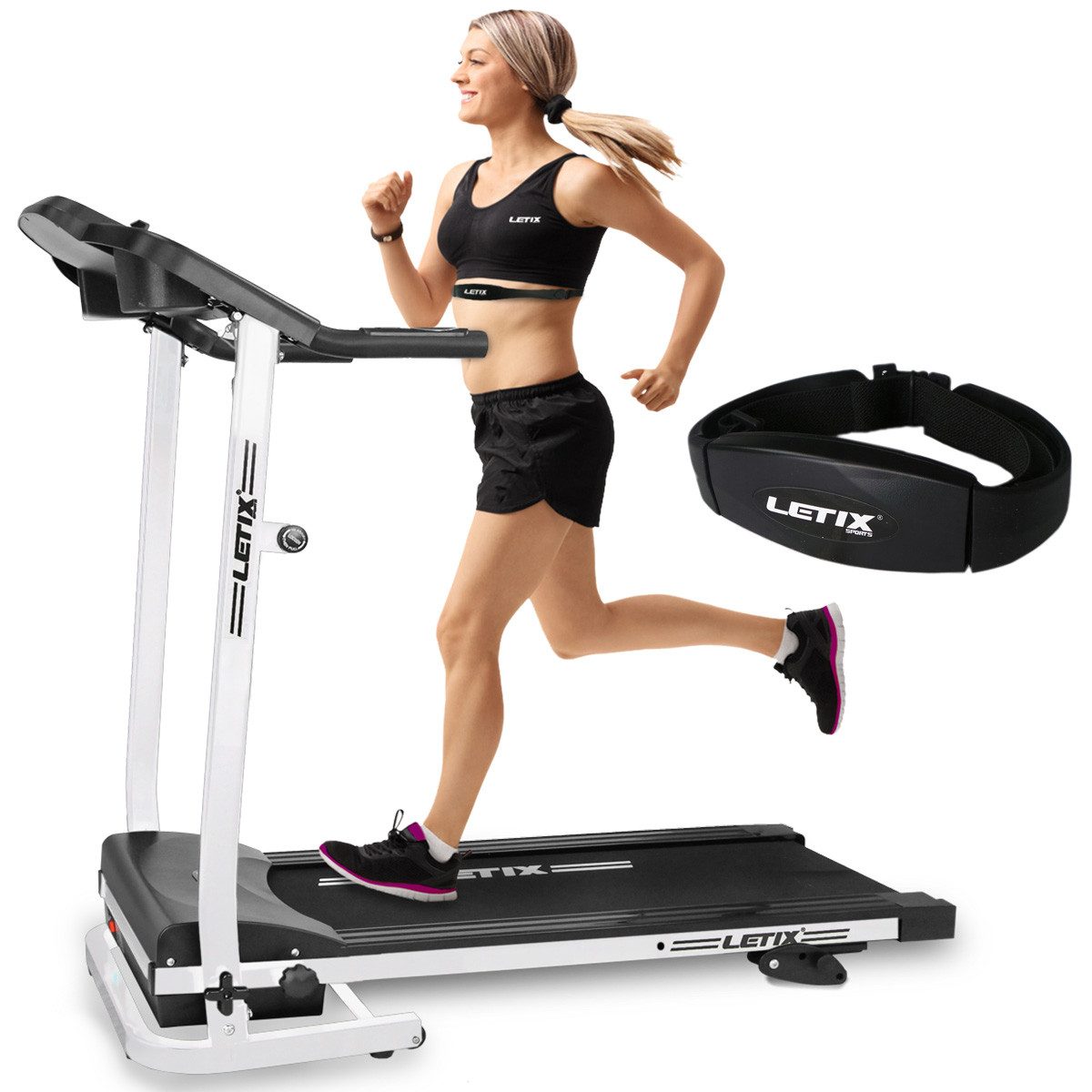 Letix Sports Laufband Speedrunner mit LCD-Display Motorisiertes Fitnessgerät (Heimtrainer elektrisch), mit Bluetooth & APP Funktion