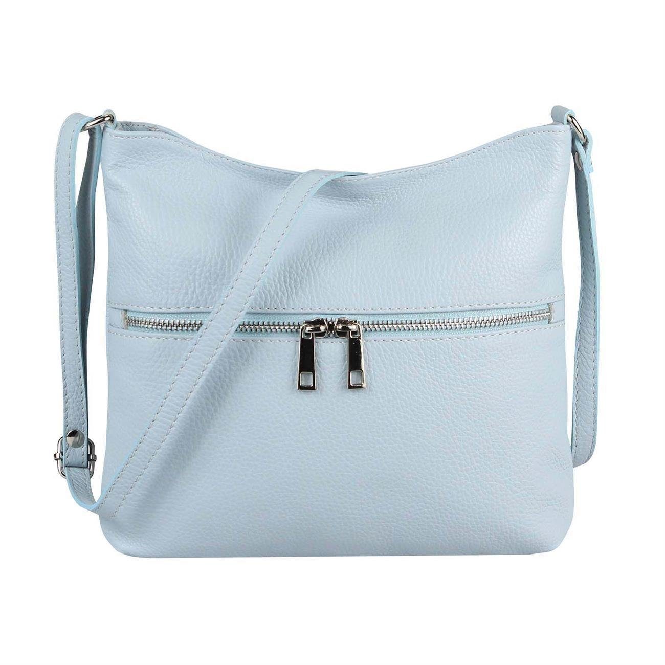 ITALYSHOP24 Schultertasche Made in Italy Damen Leder Tasche CrossOver, als Handtasche, Umhängetasche, Shopper tragbar