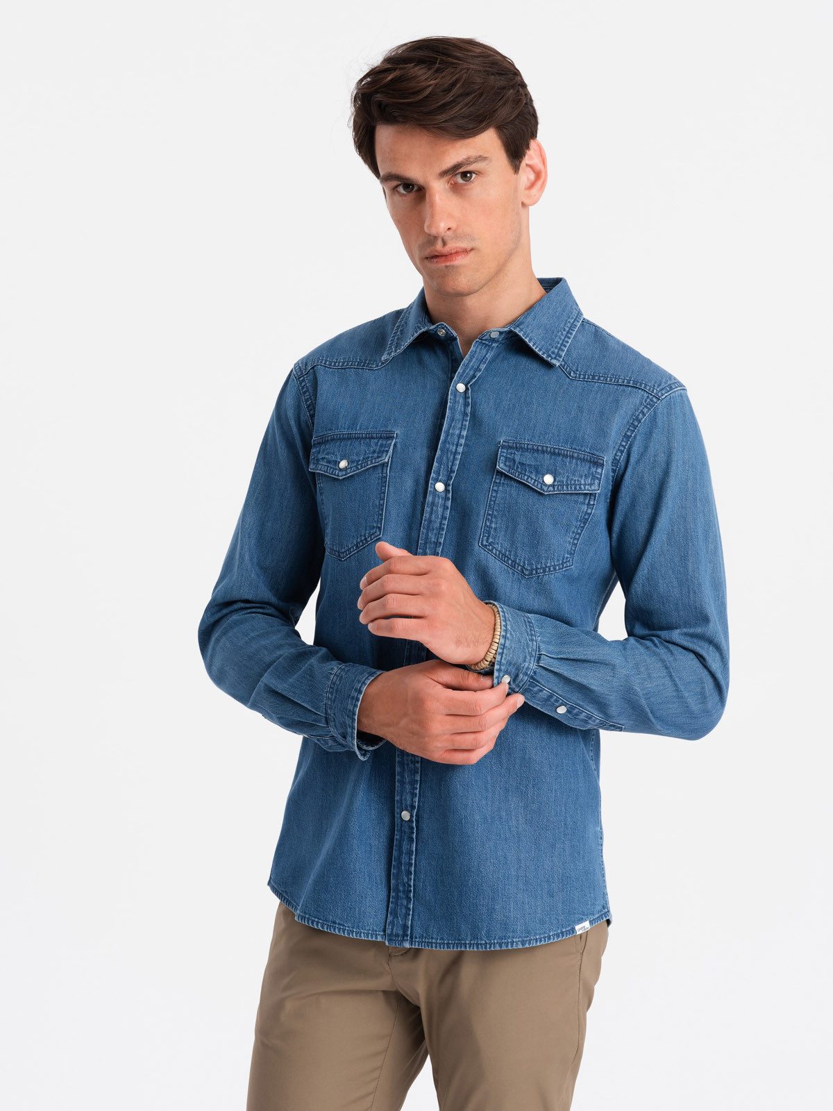 Jeanshemd Jeanshemd mit Druckknopfverschluss