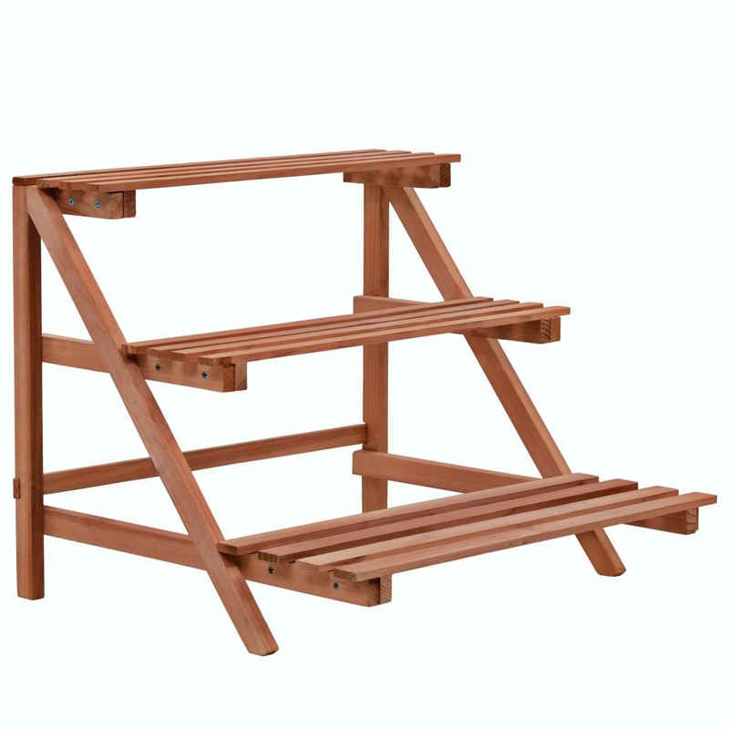 vidaXL Blumenständer 3-Tier Pflanzenständer Zedernholz 48x45x40 cm (1 St)