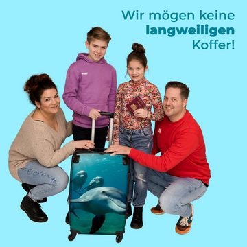 NoBoringSuitcases.com© Koffer Delfin - Meerestiere - Unterwasser - Kinder 67x43x25cm, 4 Rollen, Mittelgroßer Koffer für Kinder, Trolley
