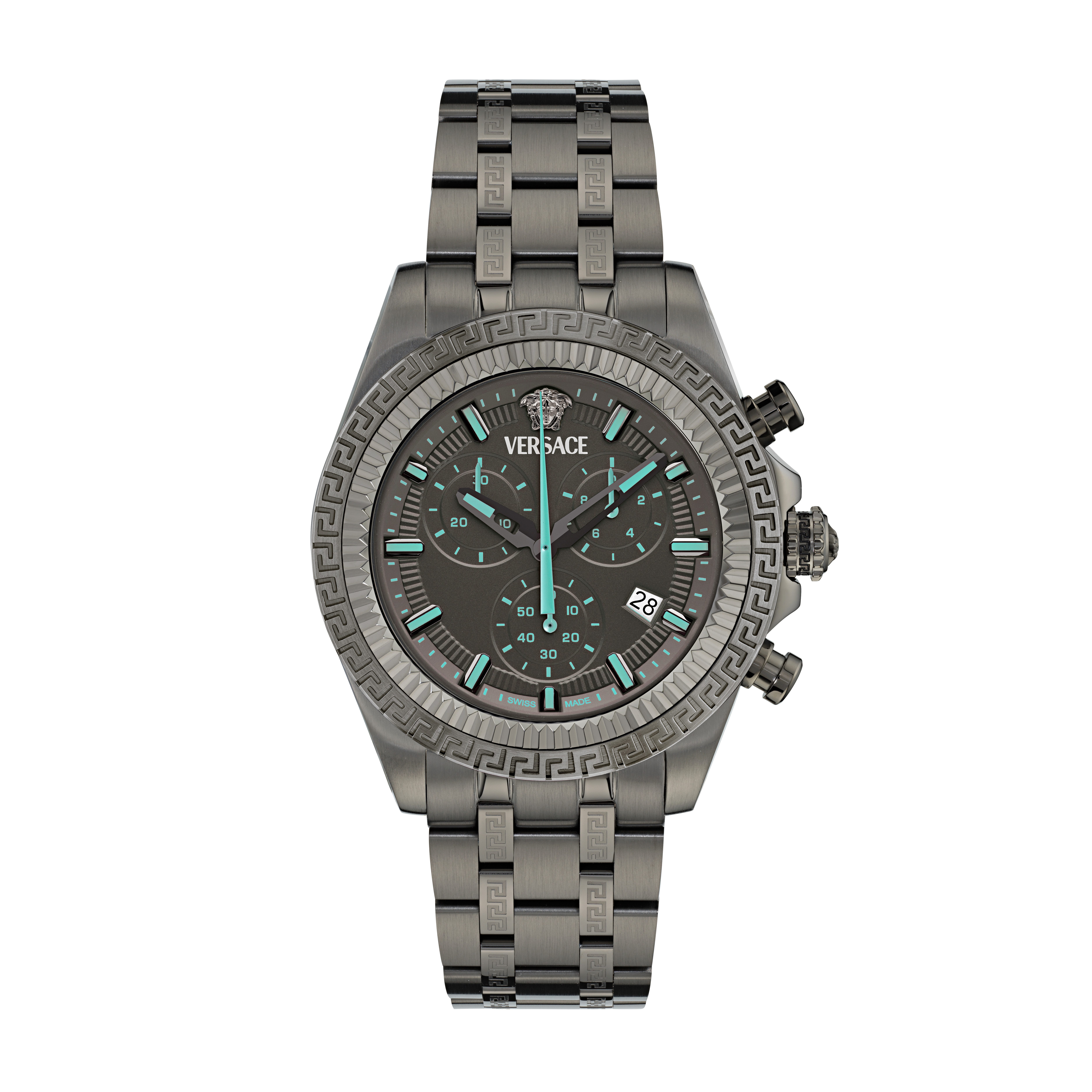 Versace Chronograph FORNAX VE0W00625, Quarzuhr, Armbanduhr, Herrenuhr, Swiss Made, Edelstahlarmband, analog