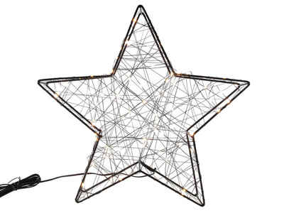 Spetebo LED Stern Stern 80 warmweiße LED - 38 cm - Farbe: schwarz, warmweiß, Metall Stern - Deko Weihnachten Advent