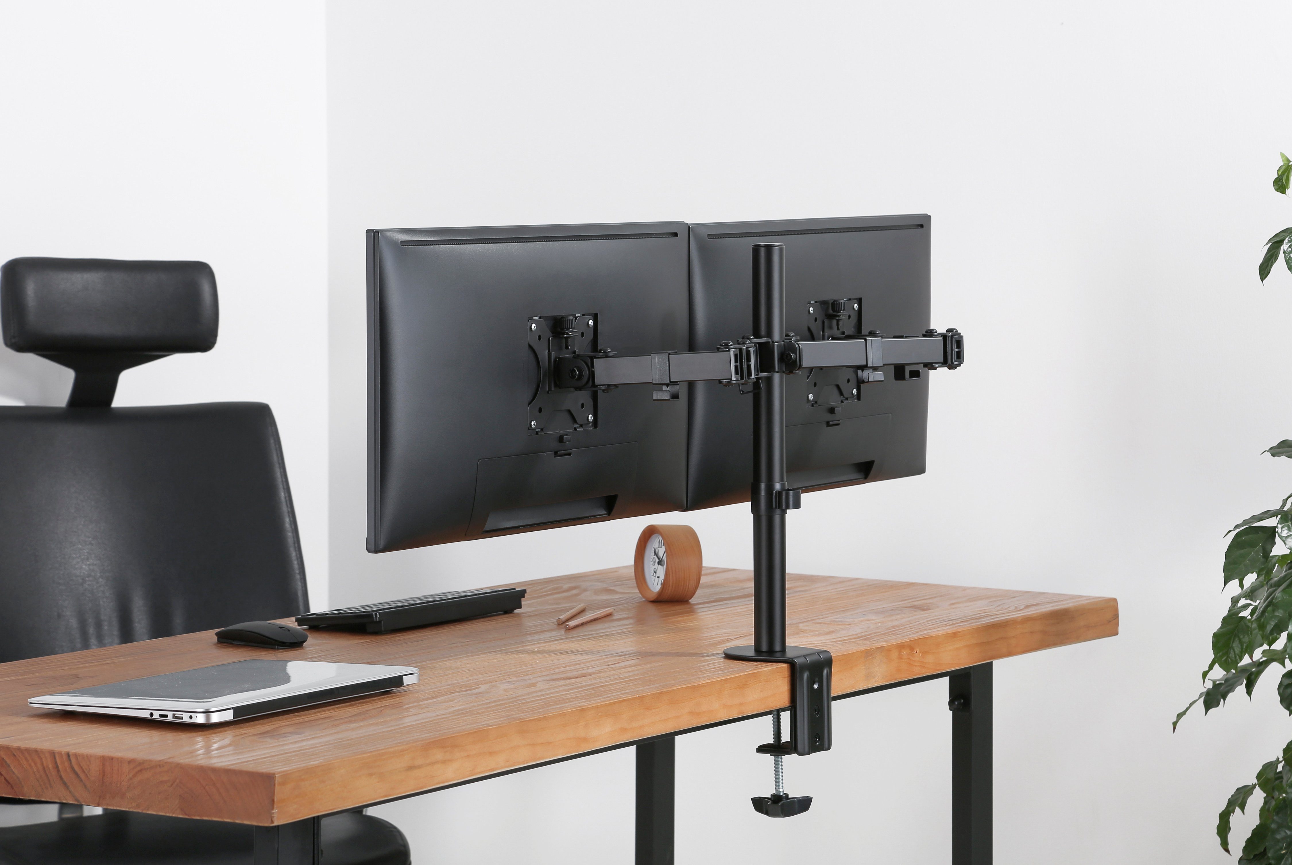 HALTERUNGSPROFI Monitor-Halterung Dual Tischhalterung Office-414, (bis 32,00 Zoll, neigbar, schwenkbar, drehbar)