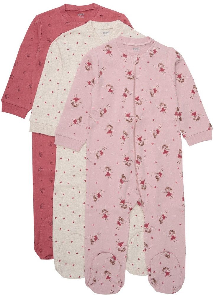 Pippi Babywear Schlafanzug Nightsuit W/F with Zipper AOP