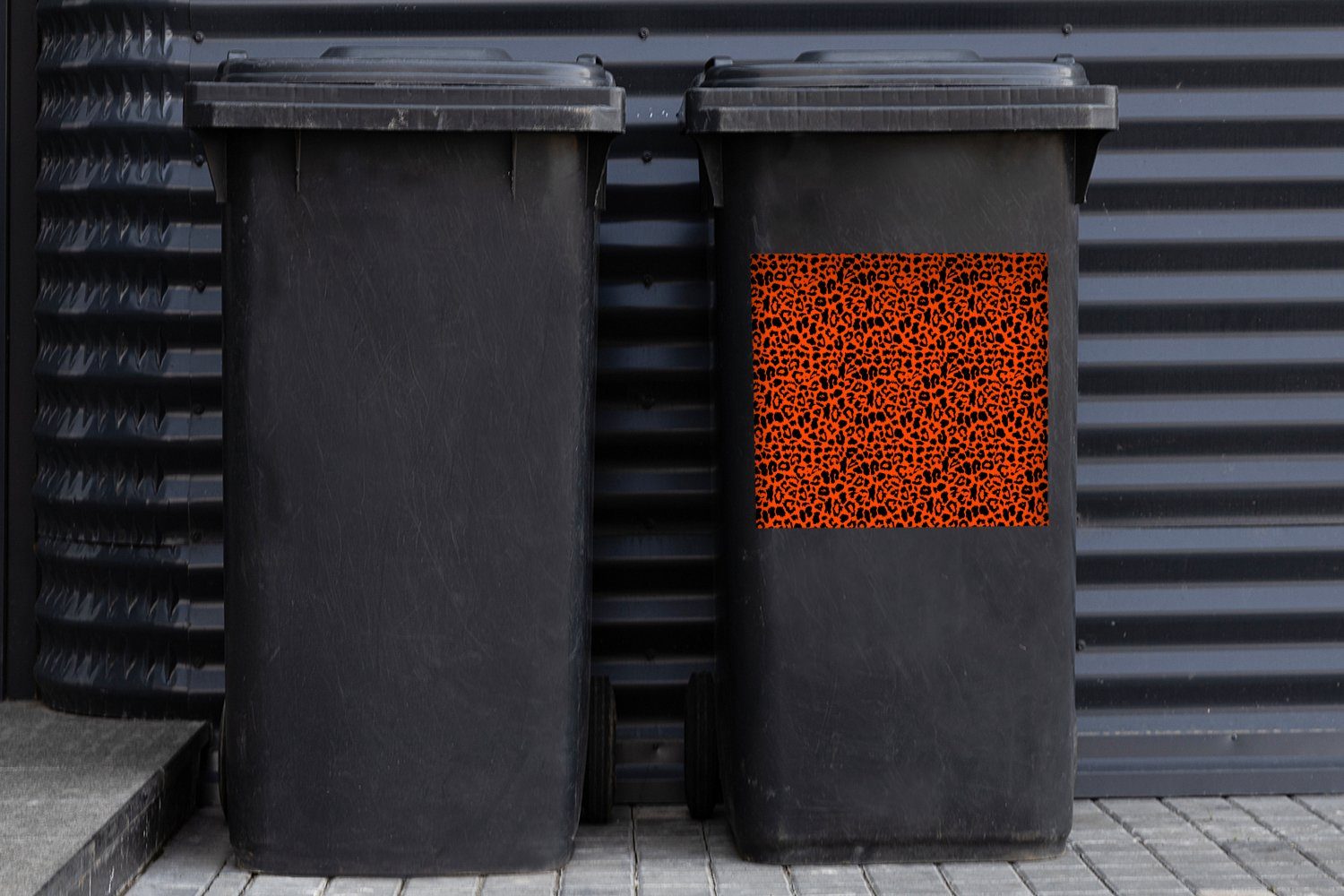Mülleimer-aufkleber, Mülltonne, Abfalbehälter Wandsticker St), - Rot - Container, MuchoWow Sticker, (1 Panther Tiermuster