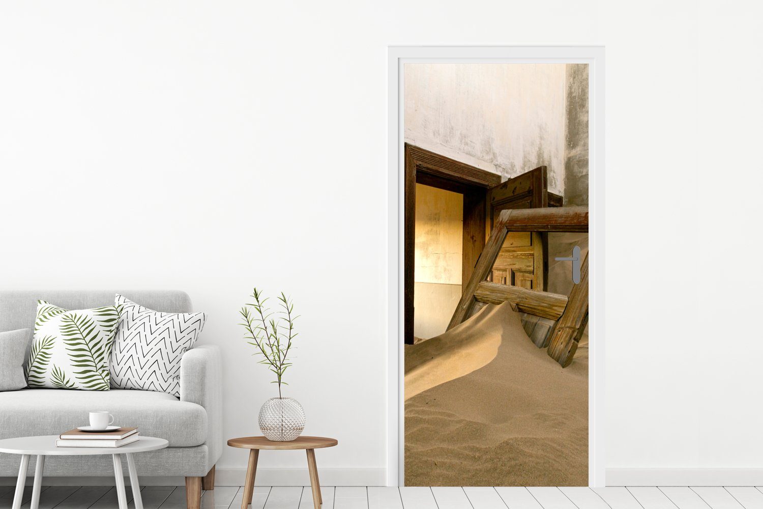 MuchoWow Türtapete Sand Tür, Tür, cm (1 für bedruckt, Türaufkleber, Matt, St), 75x205 Architektur Fototapete - - Wüste 