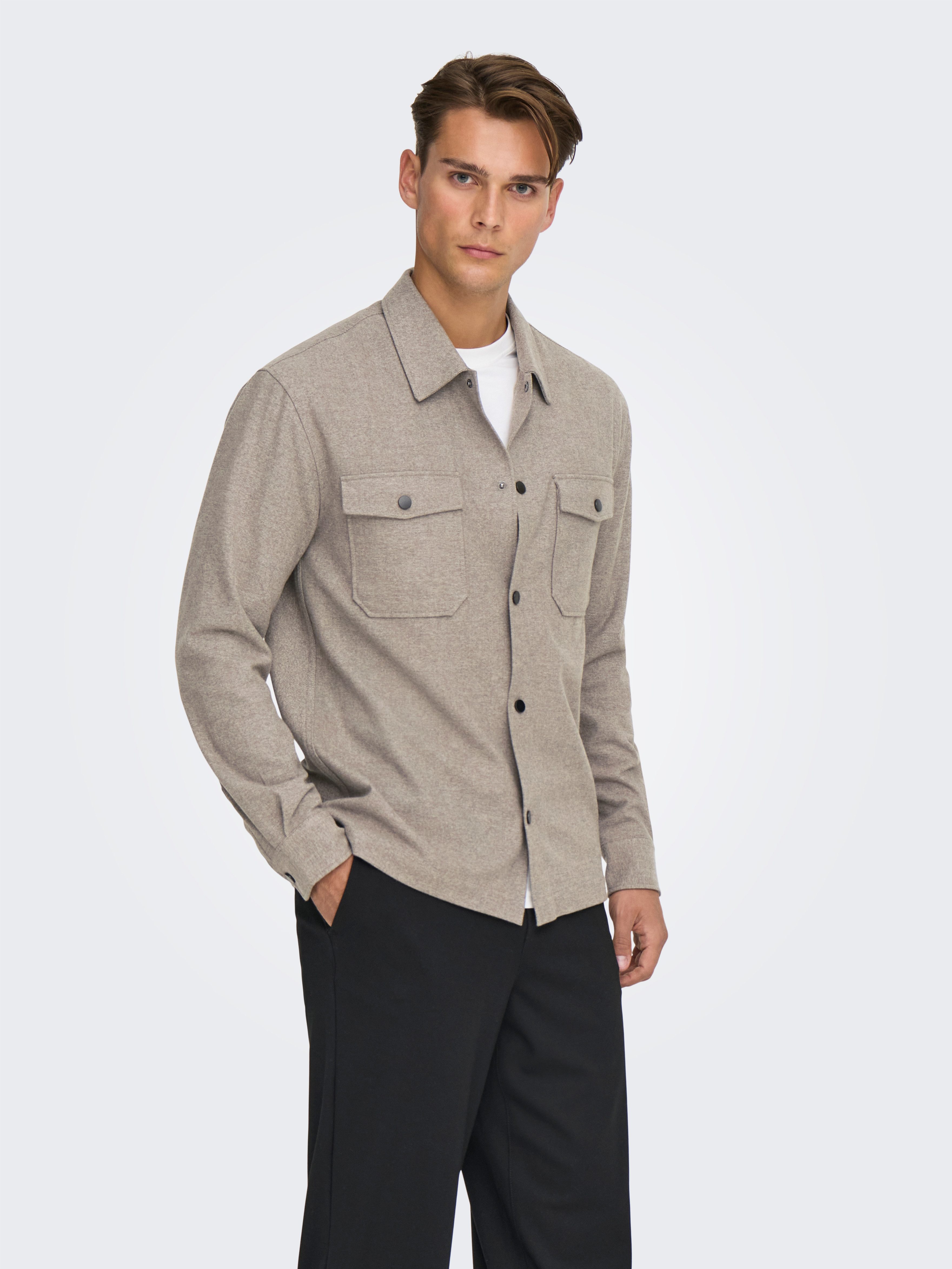 ONLY & SONS Langarmhemd ONSMARK BRUSHED 0353 OVERSHIRT günstig online kaufen