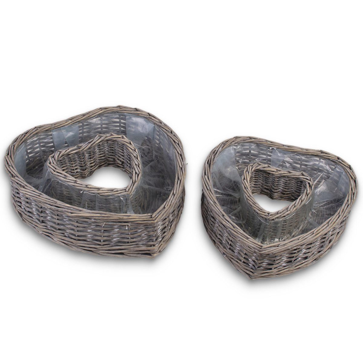 matches21 HOME & HOBBY Blumentopf Herz Pflanz-Schalen für außen runde Pflanzherzen grau 45, 55 cm (1 St), Blumen-Körbe als Pflanz-Körbe, Blumen-Schalen und Grabschmuck