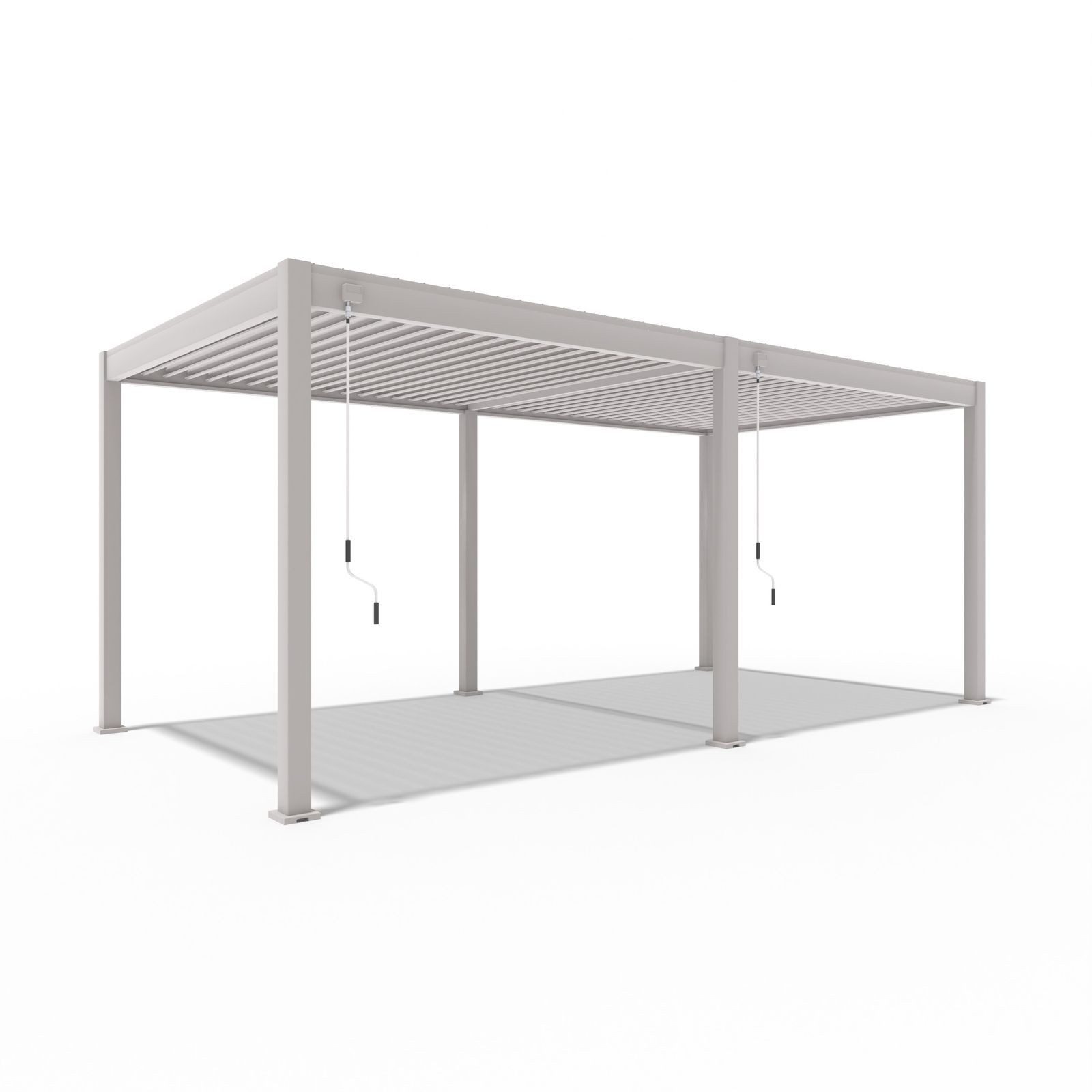 Weide Pergola Deluxe Voll-Alu Pergola 3 x 6 M Ivory Sand Lamellendach, BxTxH: 600x300x255 cm