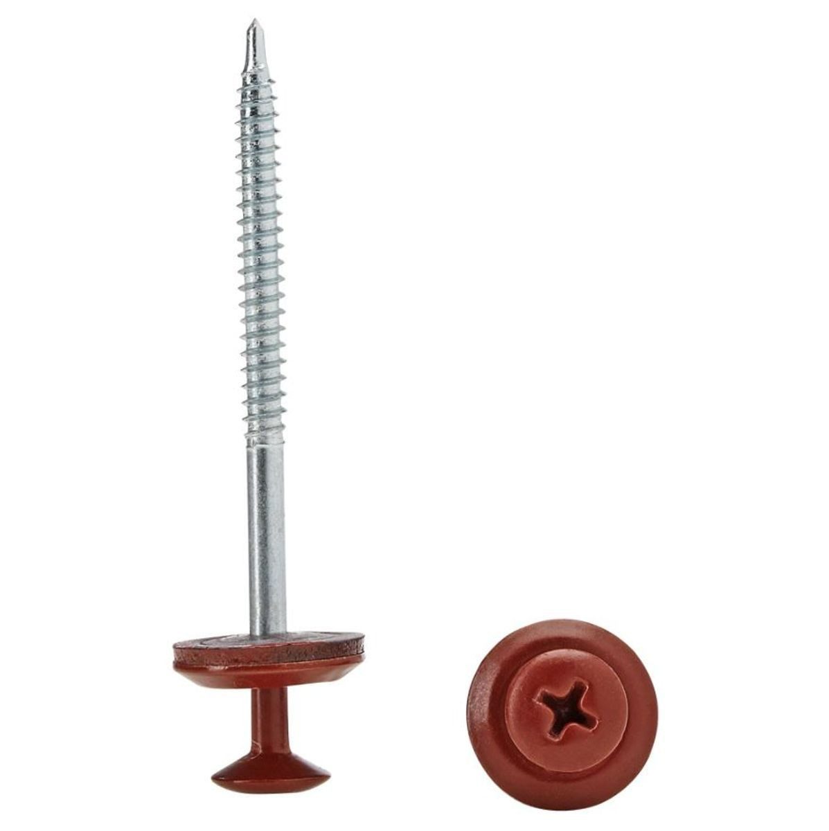 Onduline Dachbahn 100 Stück Spezialschrauben selbstschneidend, Farbe: rot, rund, (100-St), Größe: 3,9 x 60 mm, für Onduline Dachplatten